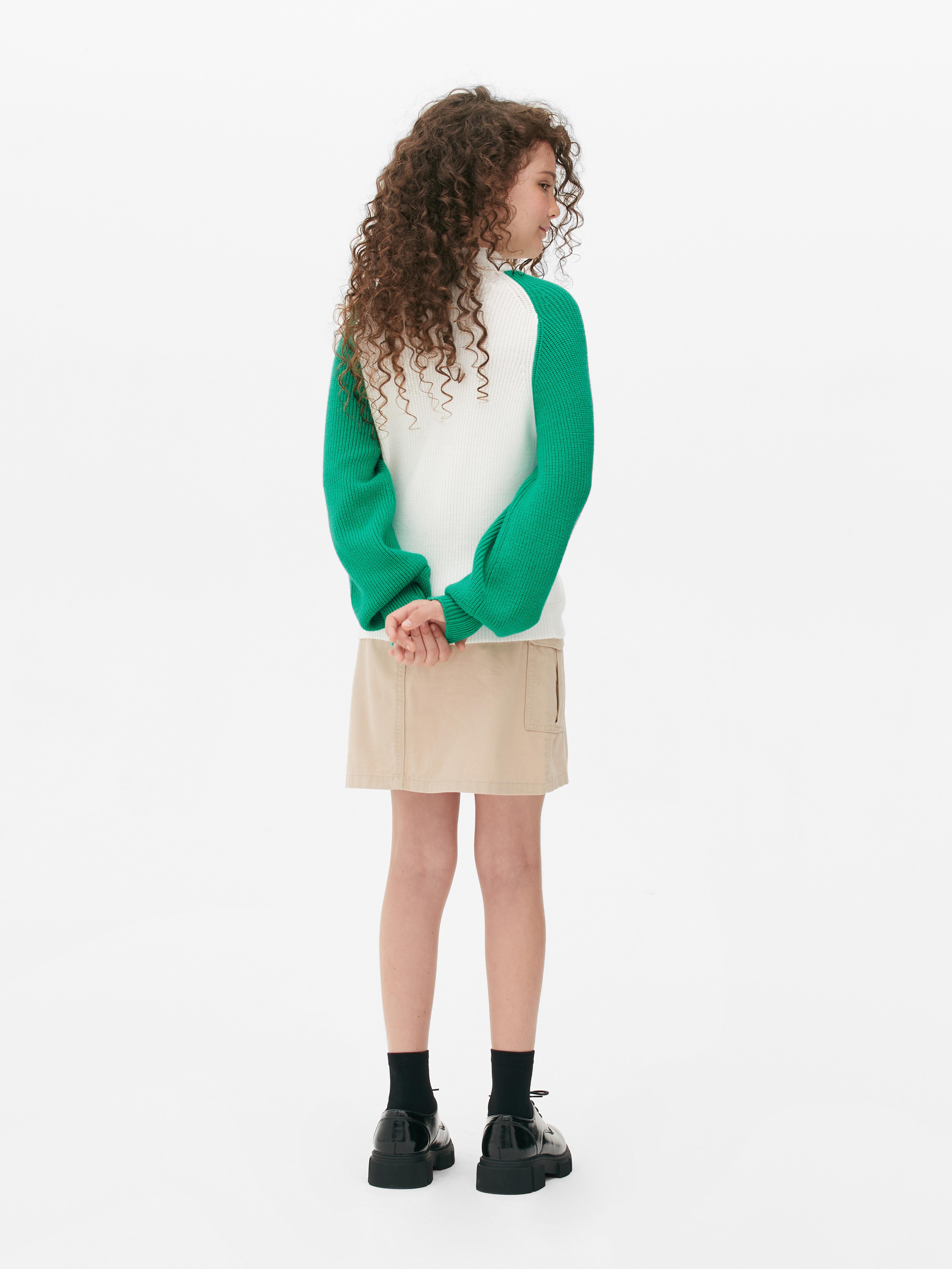 Maglione a blocchi di colore con zip