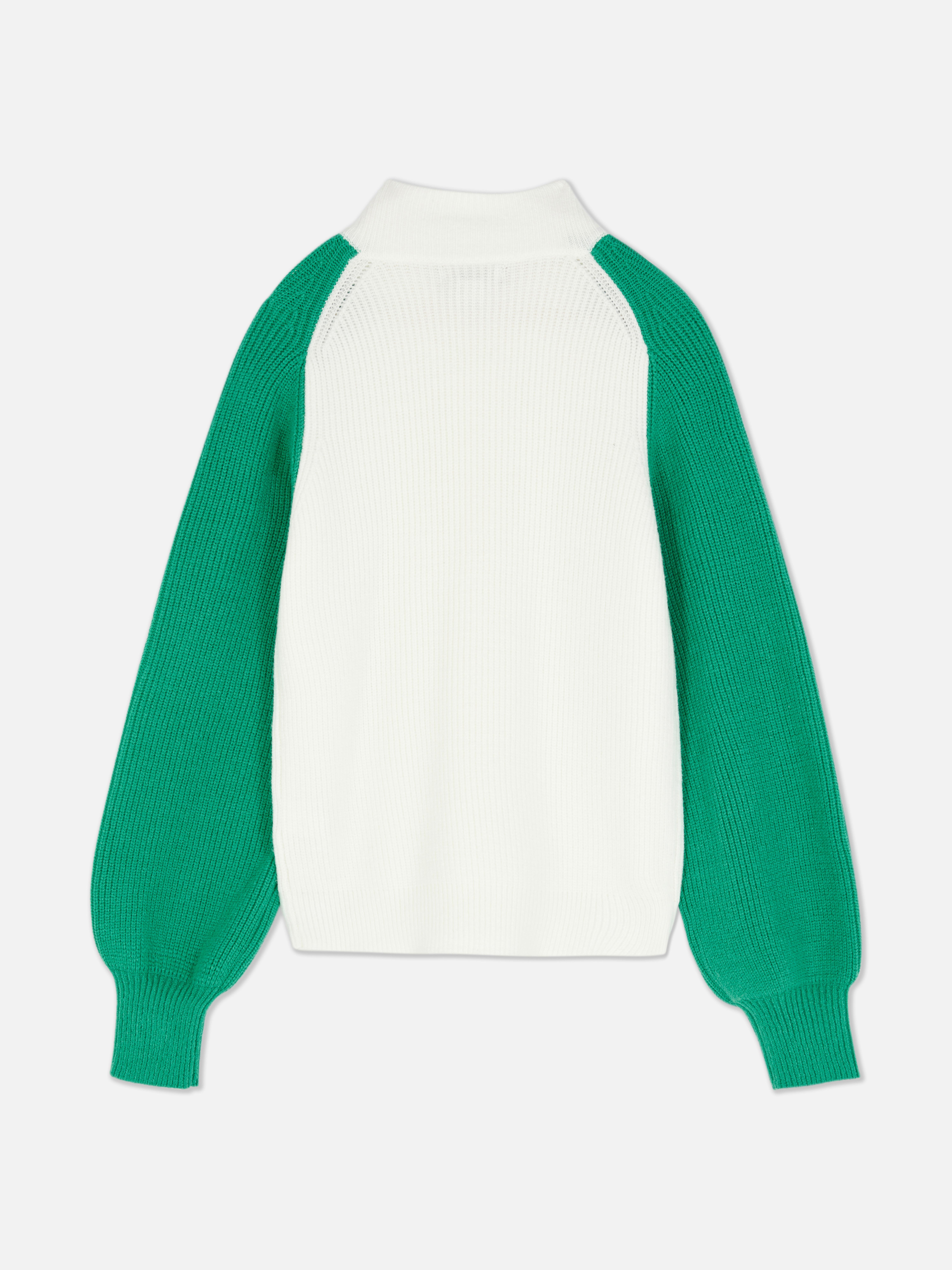 Maglione a blocchi di colore con zip