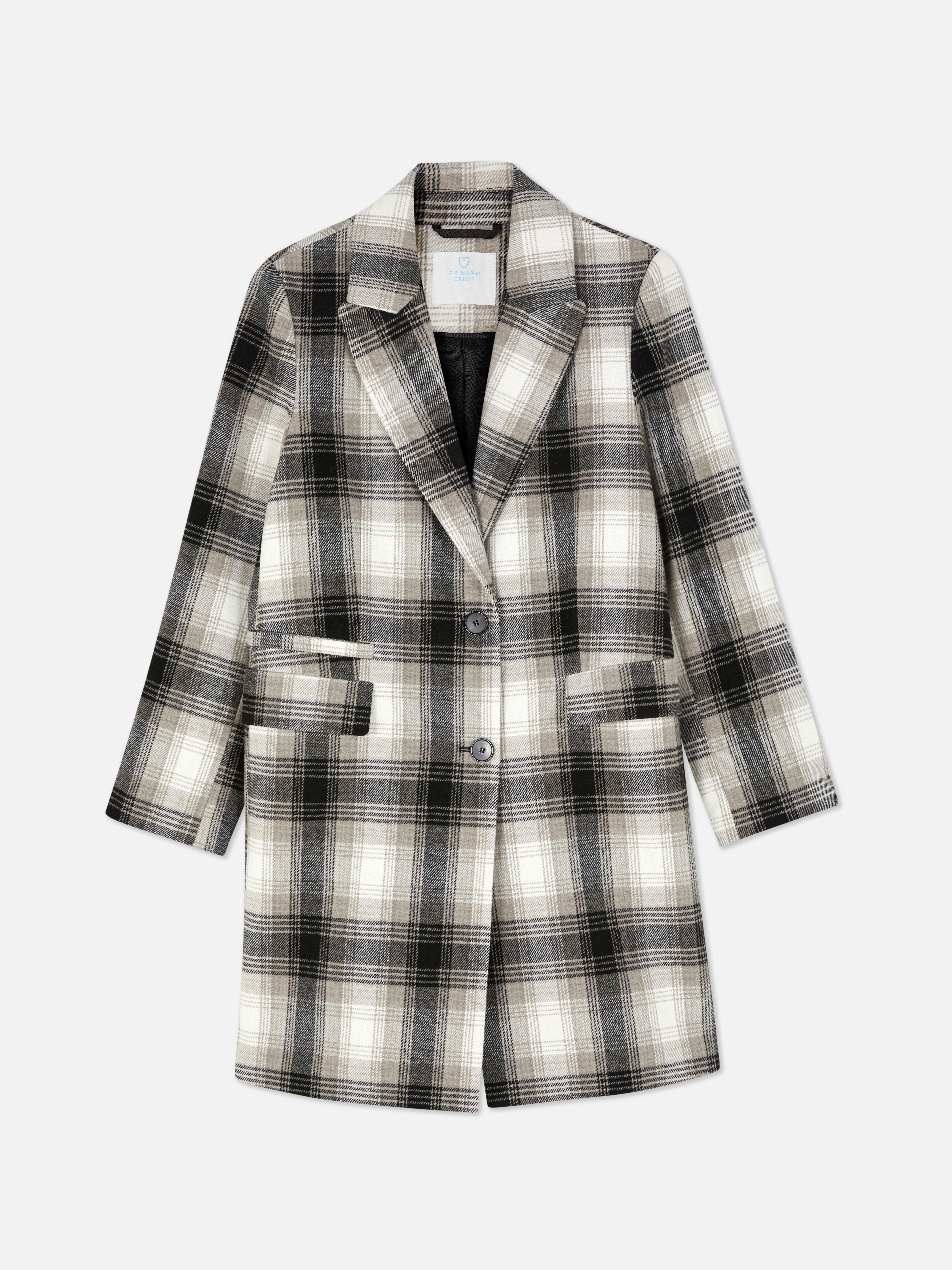 Check Longline Coat | Primark