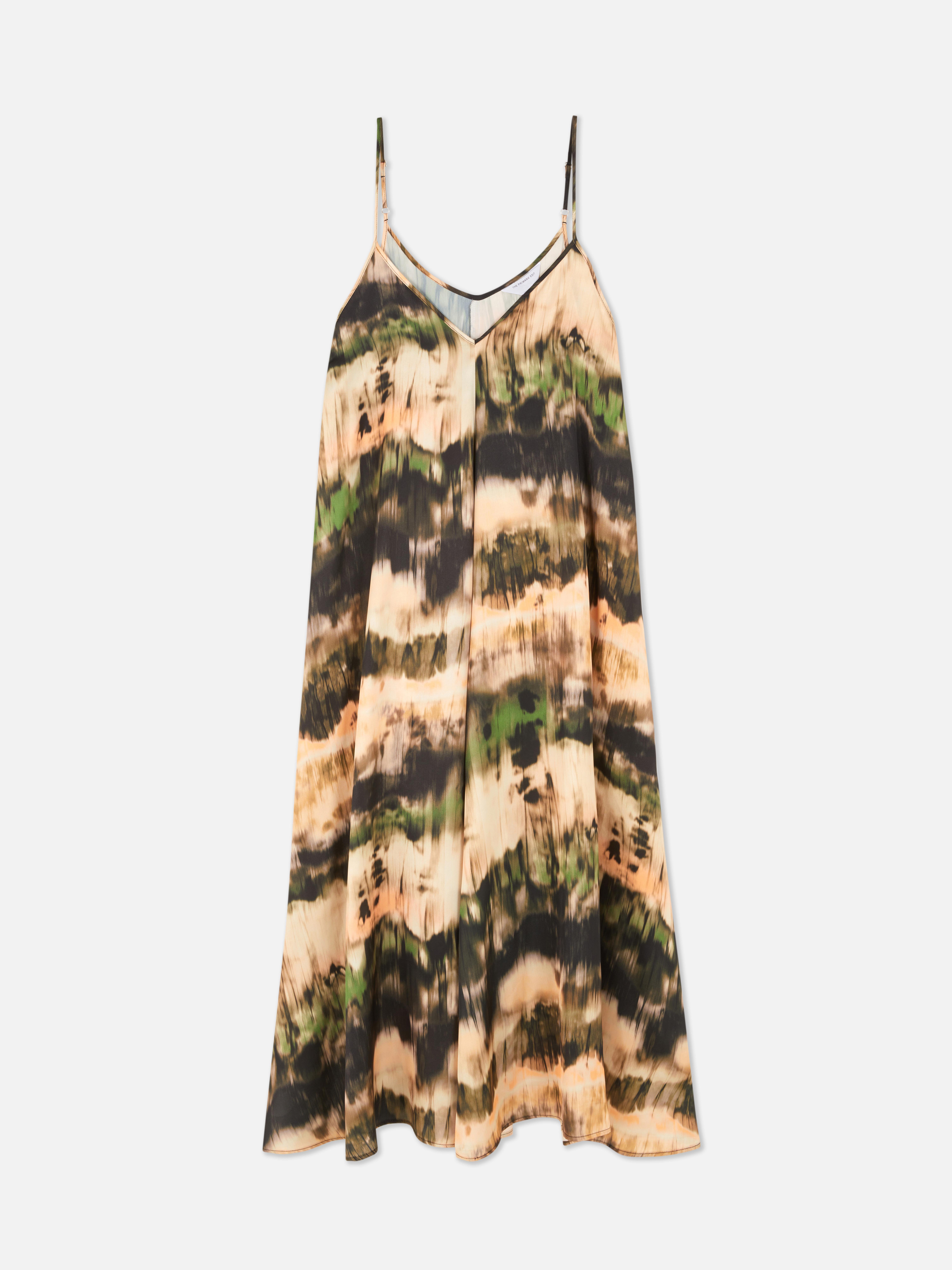 Trapezförmiges Kleid mit abstraktem Print