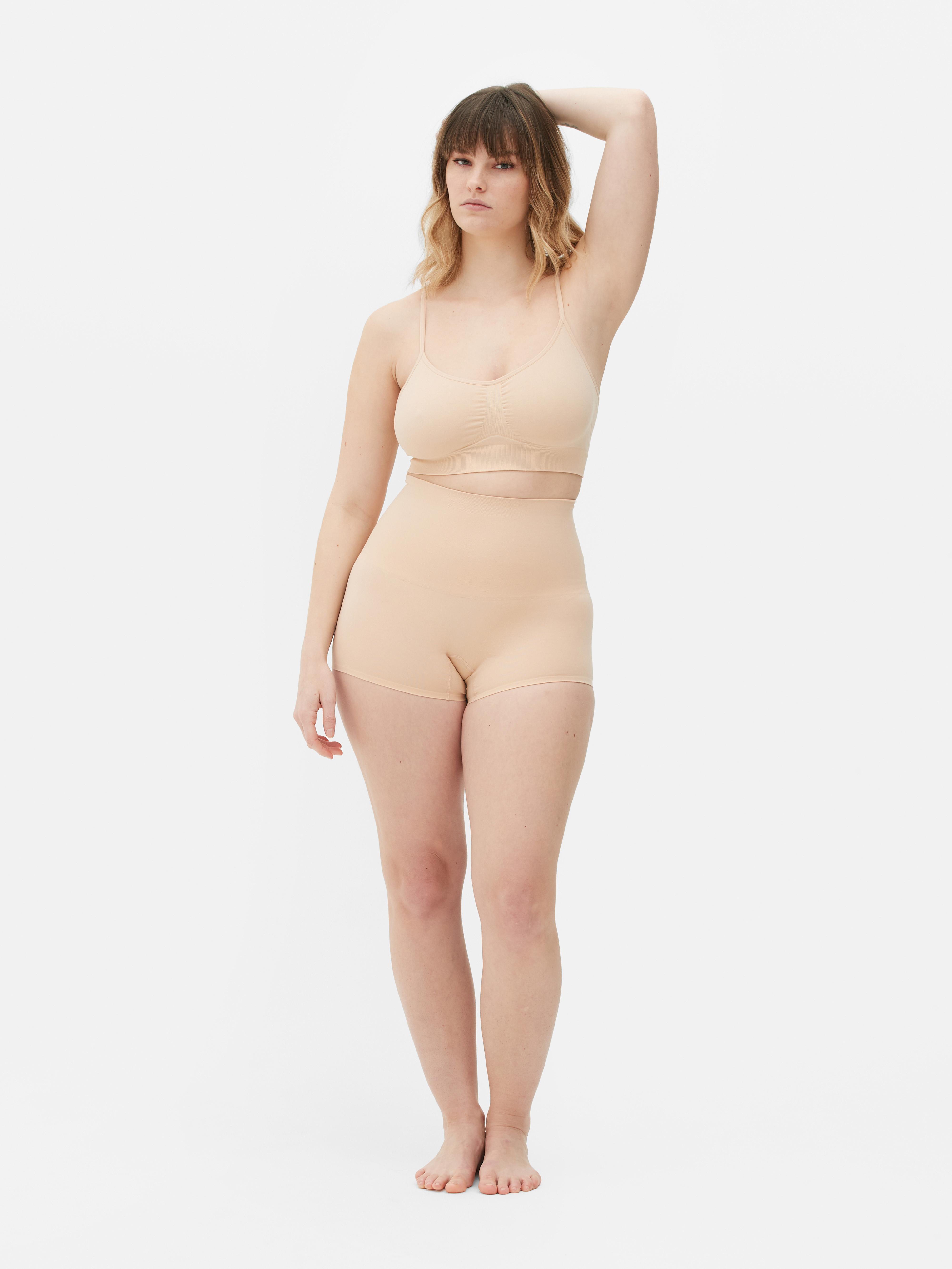 Womens Taupe Seamless Shaper Shorts