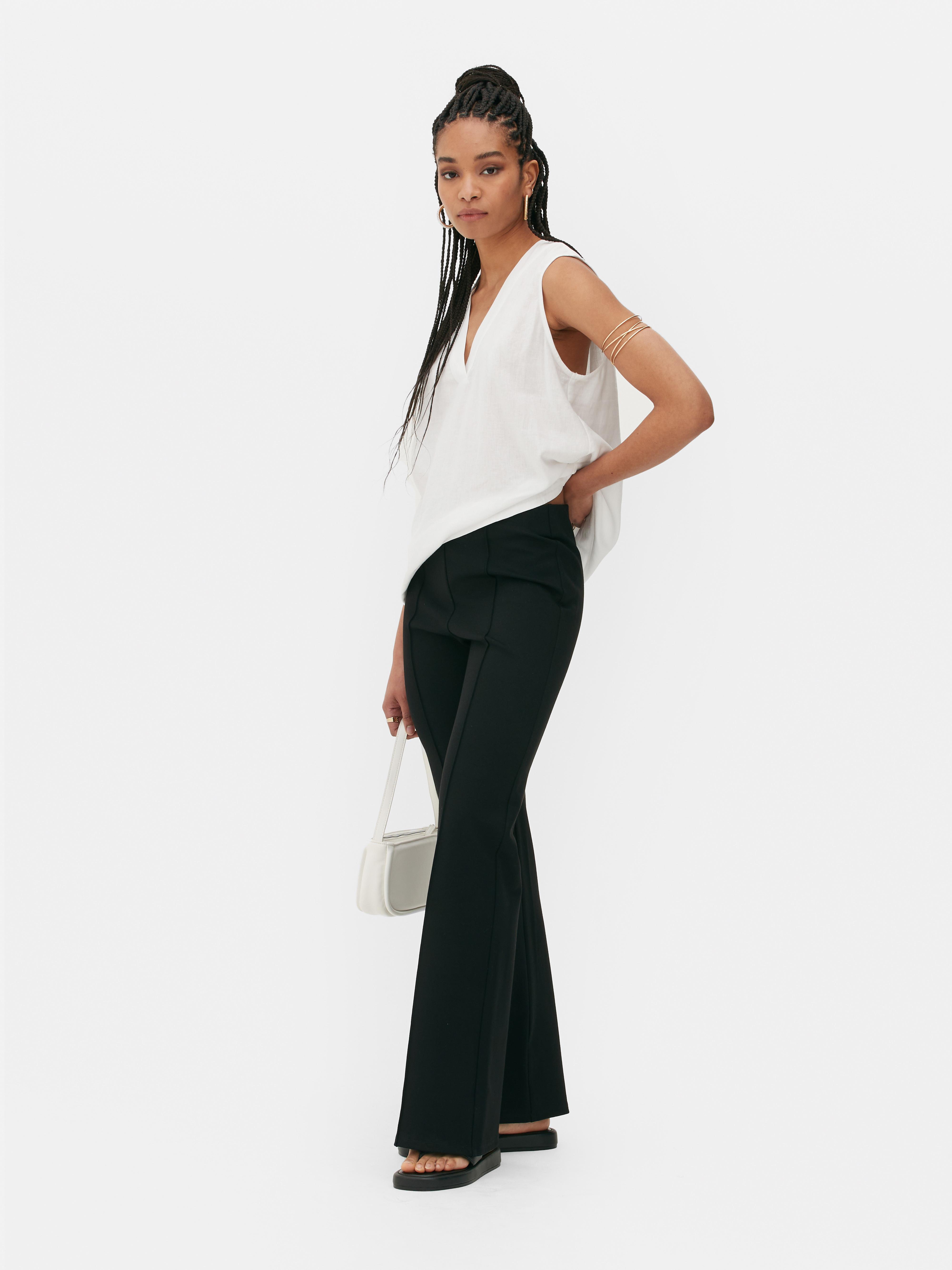 Oqq Leggins Mallas Acampanadas De Color Su00f3lido Para Mujer