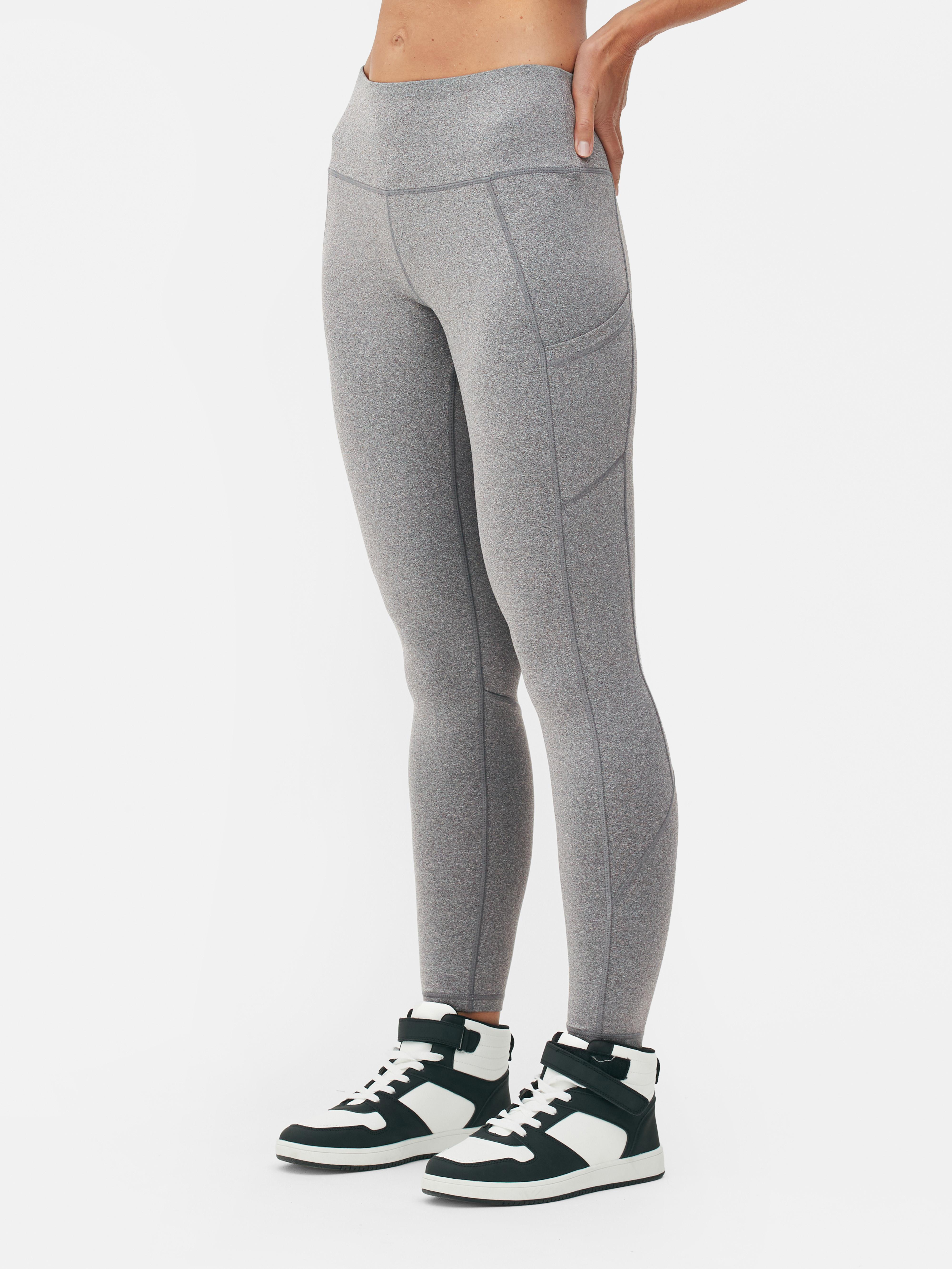 Womens Grey Performance High-Waisted Shaping Leggings