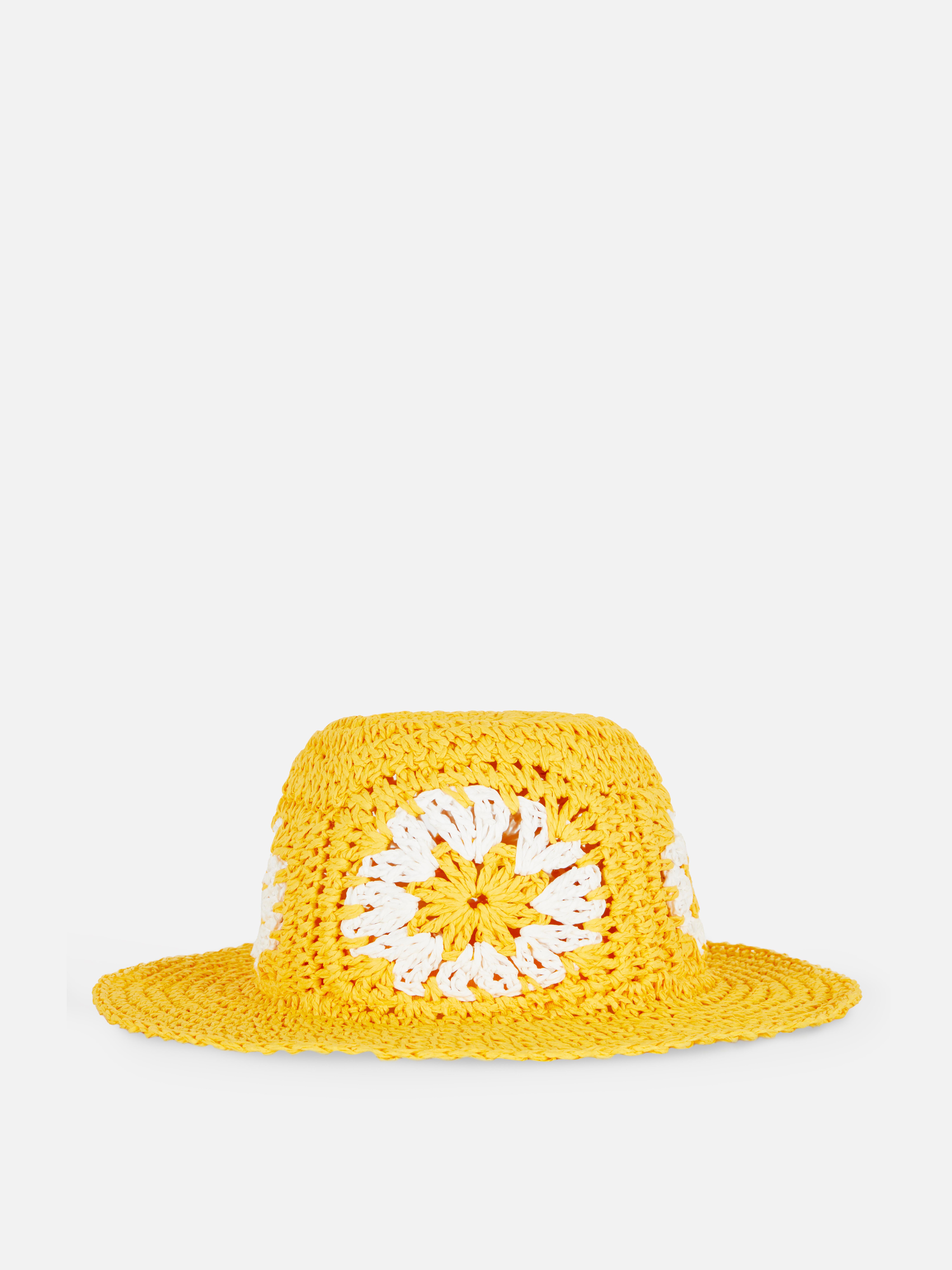 Flower Straw Bucket Hat