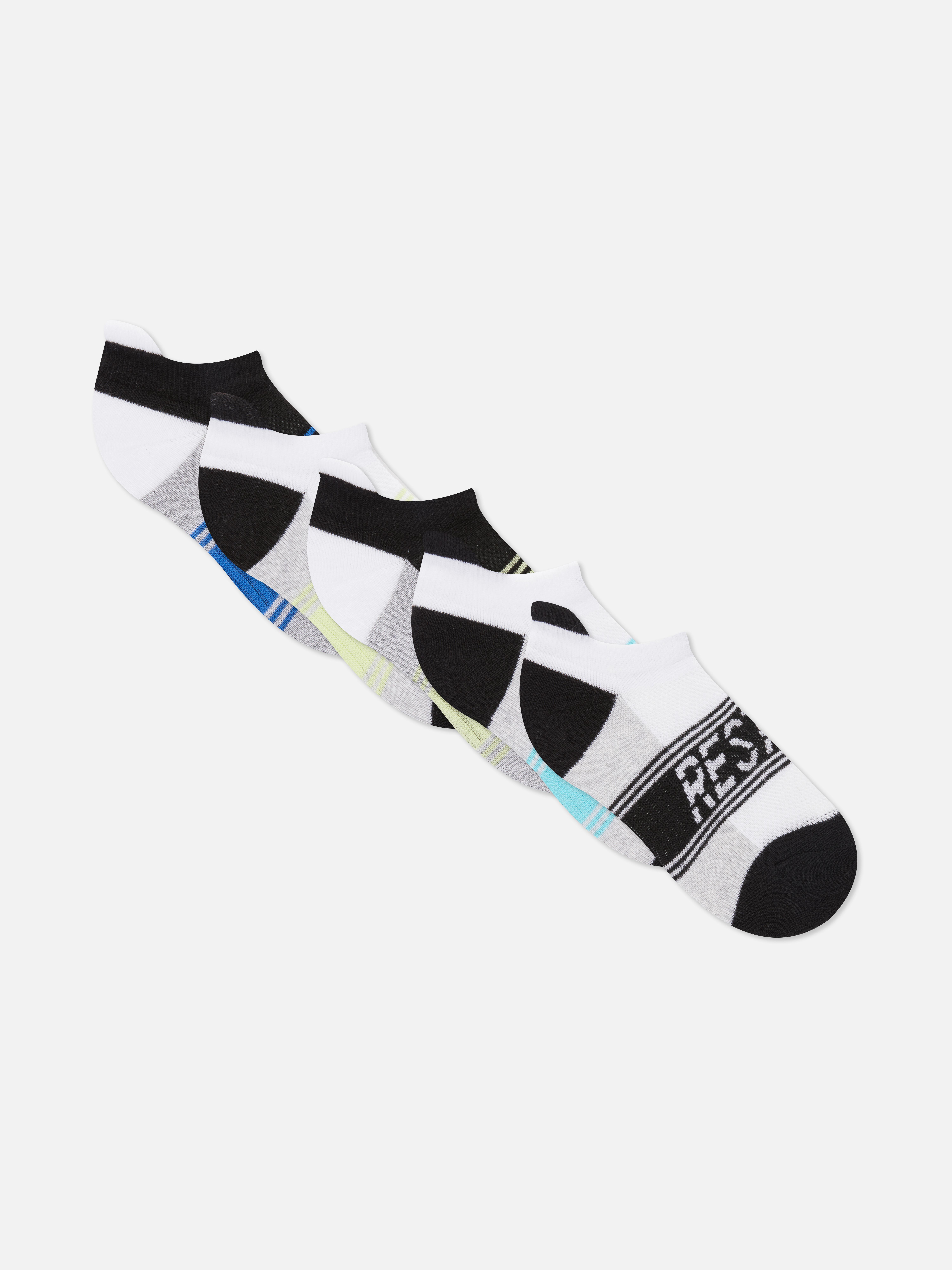 5pk Sport Slogan Trainer Socks