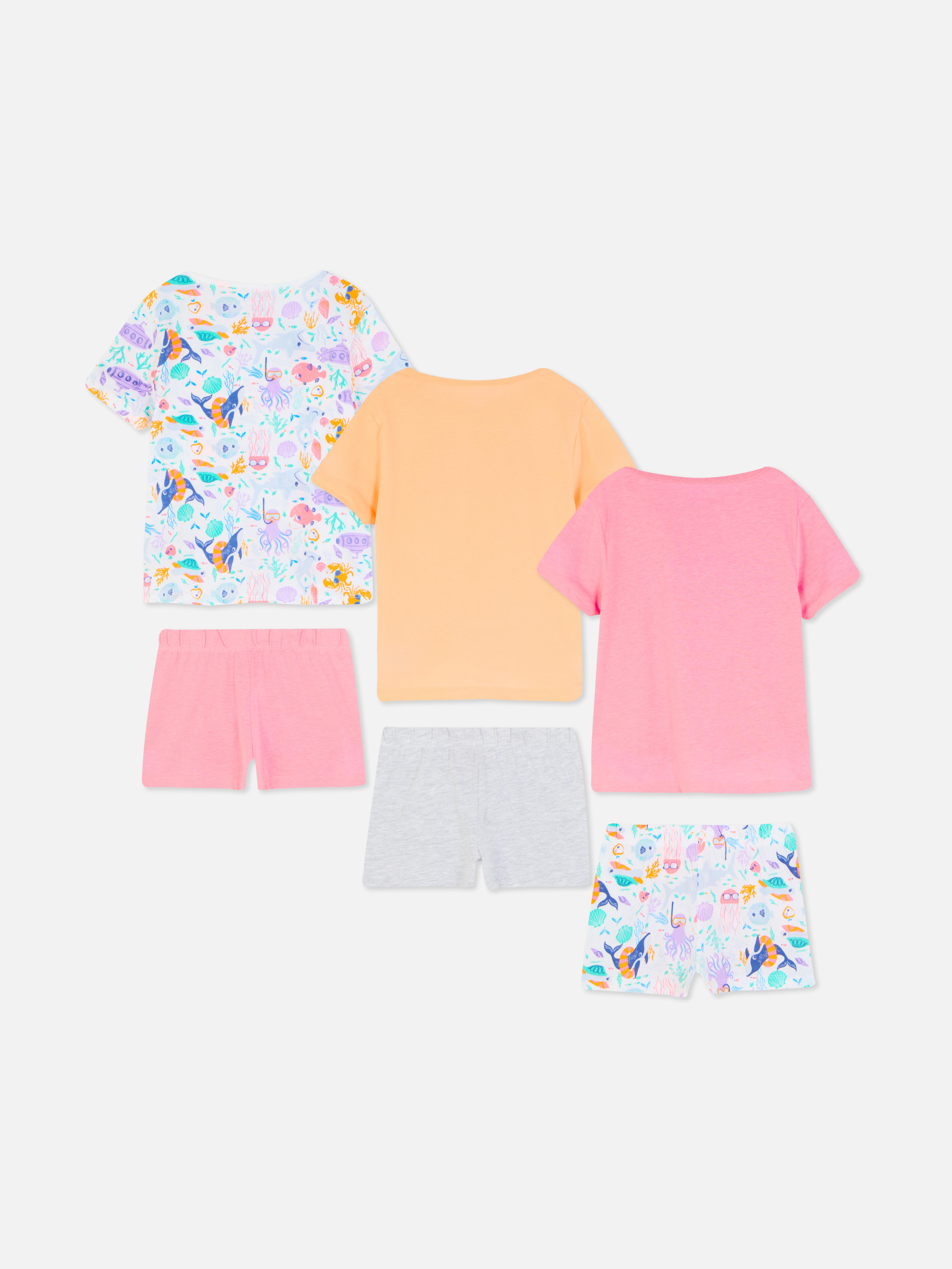 3pk Beach Print Short Pyjamas