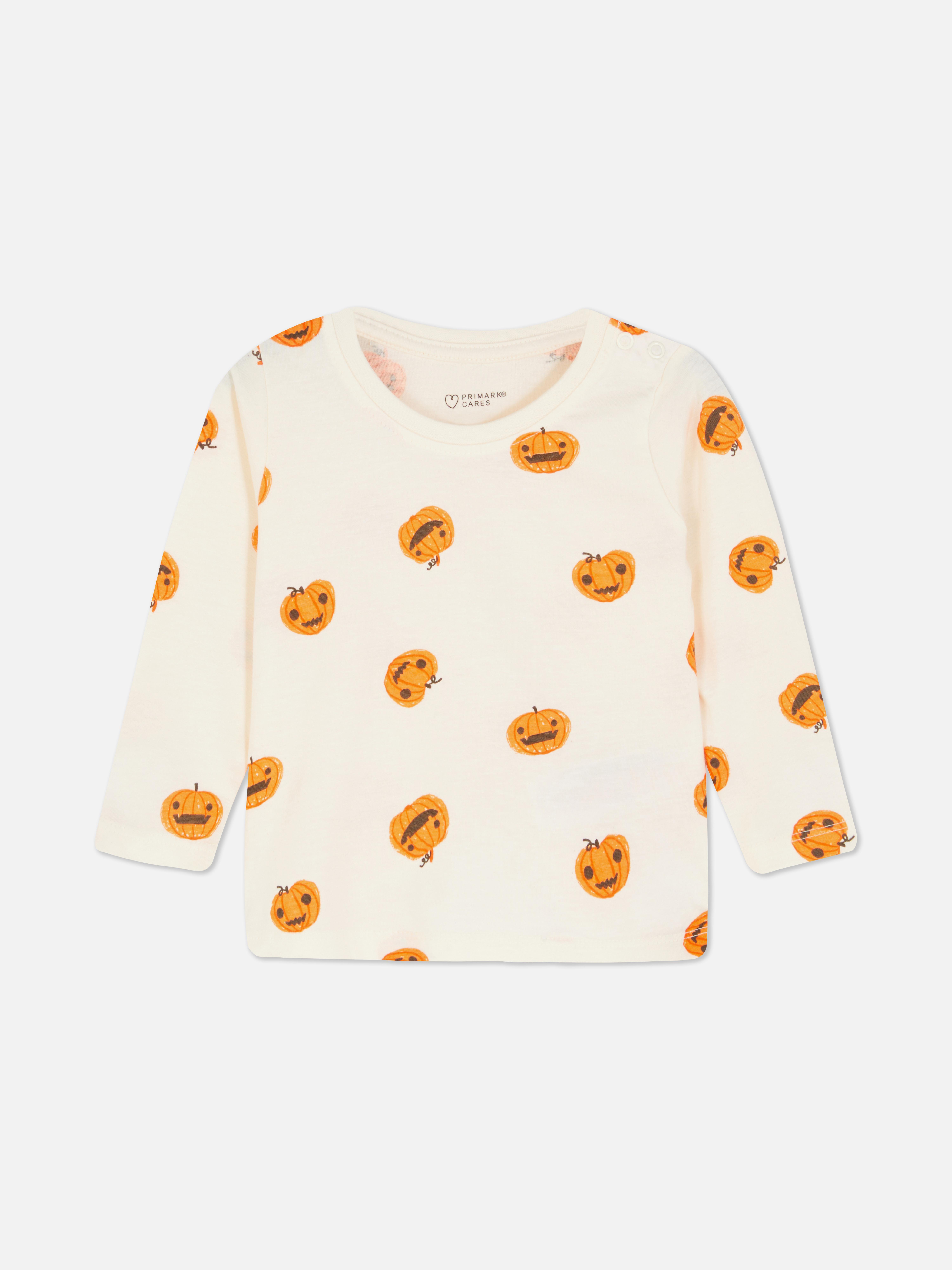 Pumpkin Print Long Sleeve T-Shirt