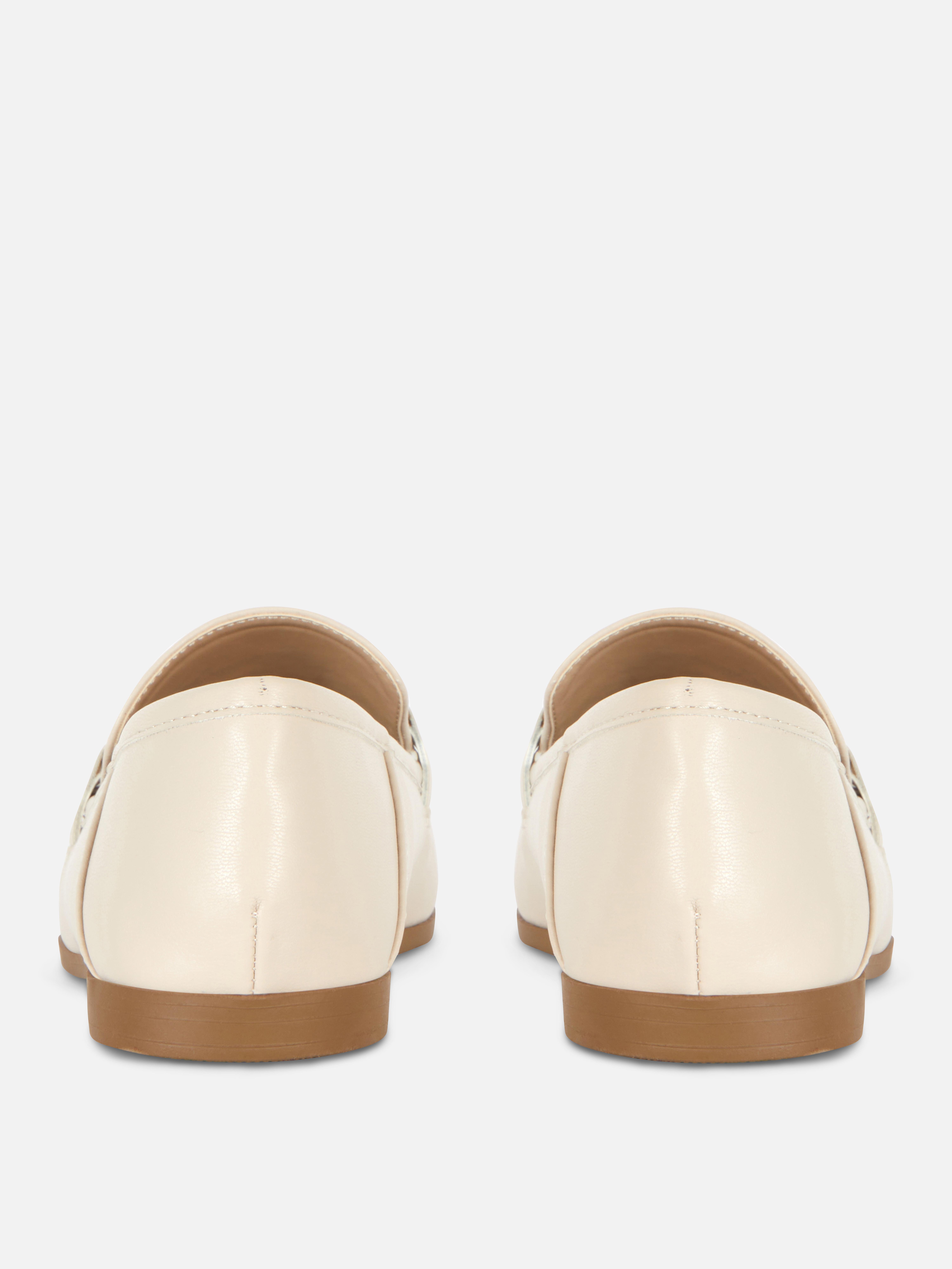 Faux Leather Buckle Loafers
