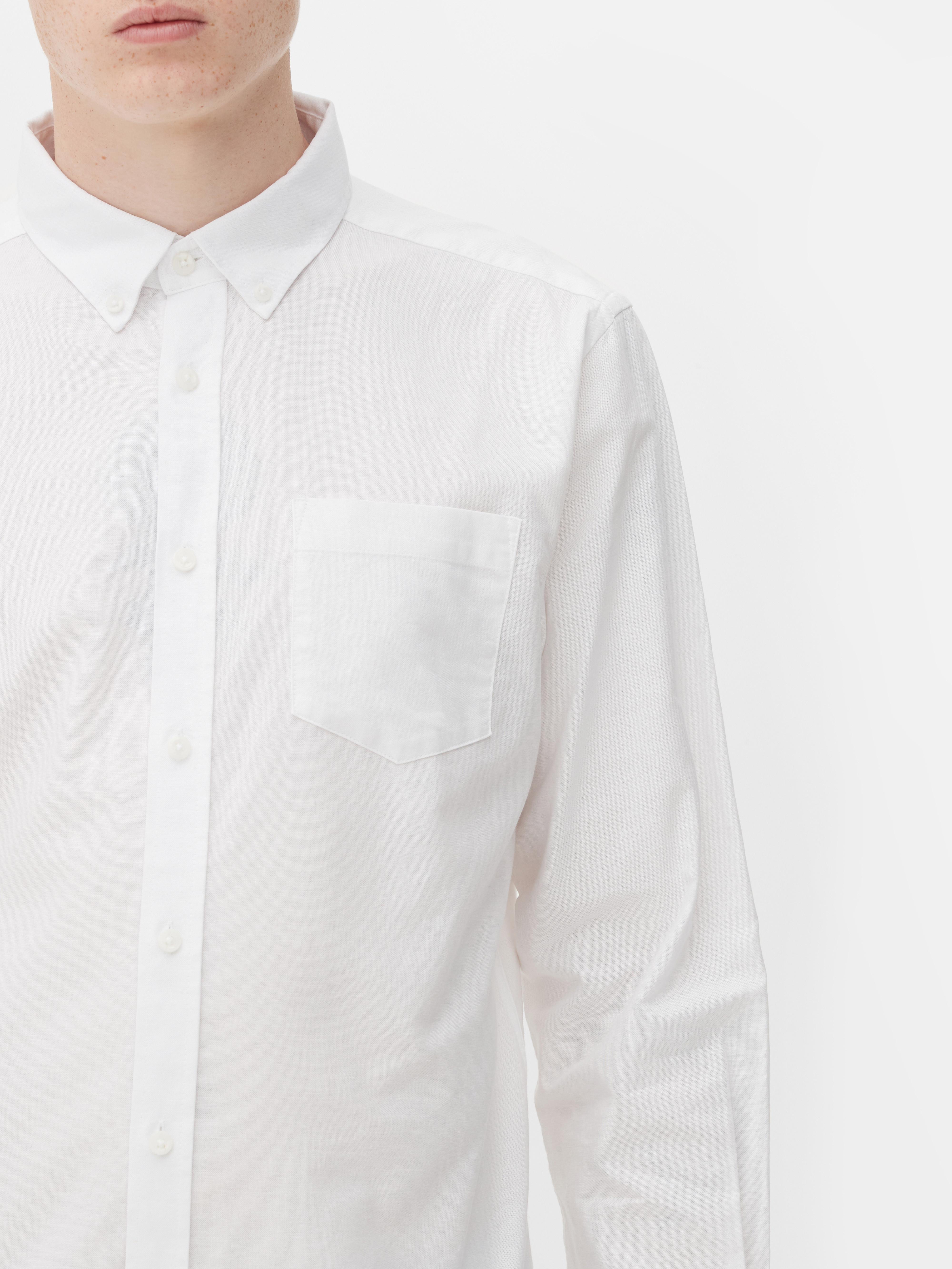 Mens White Long Sleeve Button Down Shirt | Primark