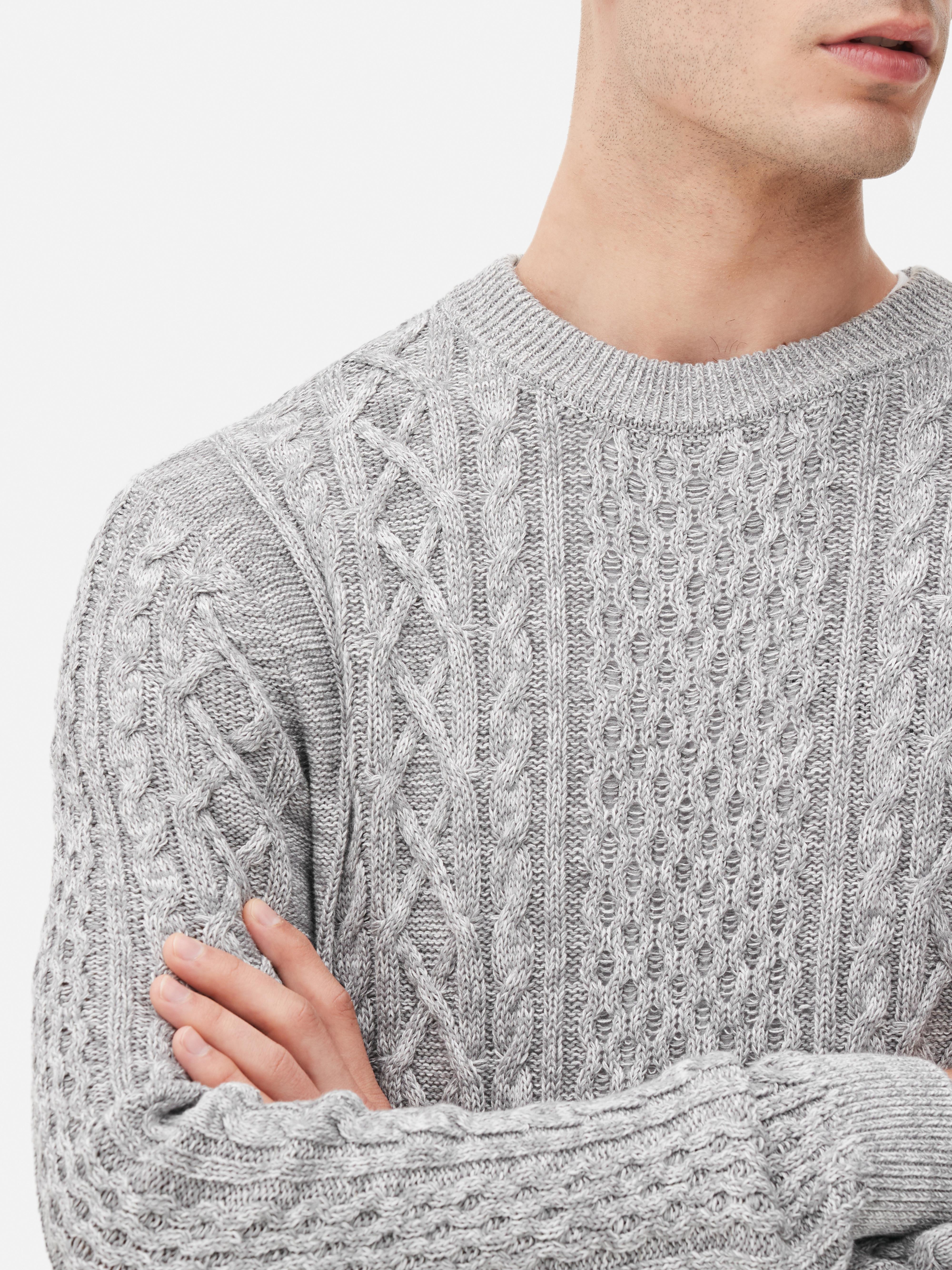 Cable Knit Panel Sweater | Primark