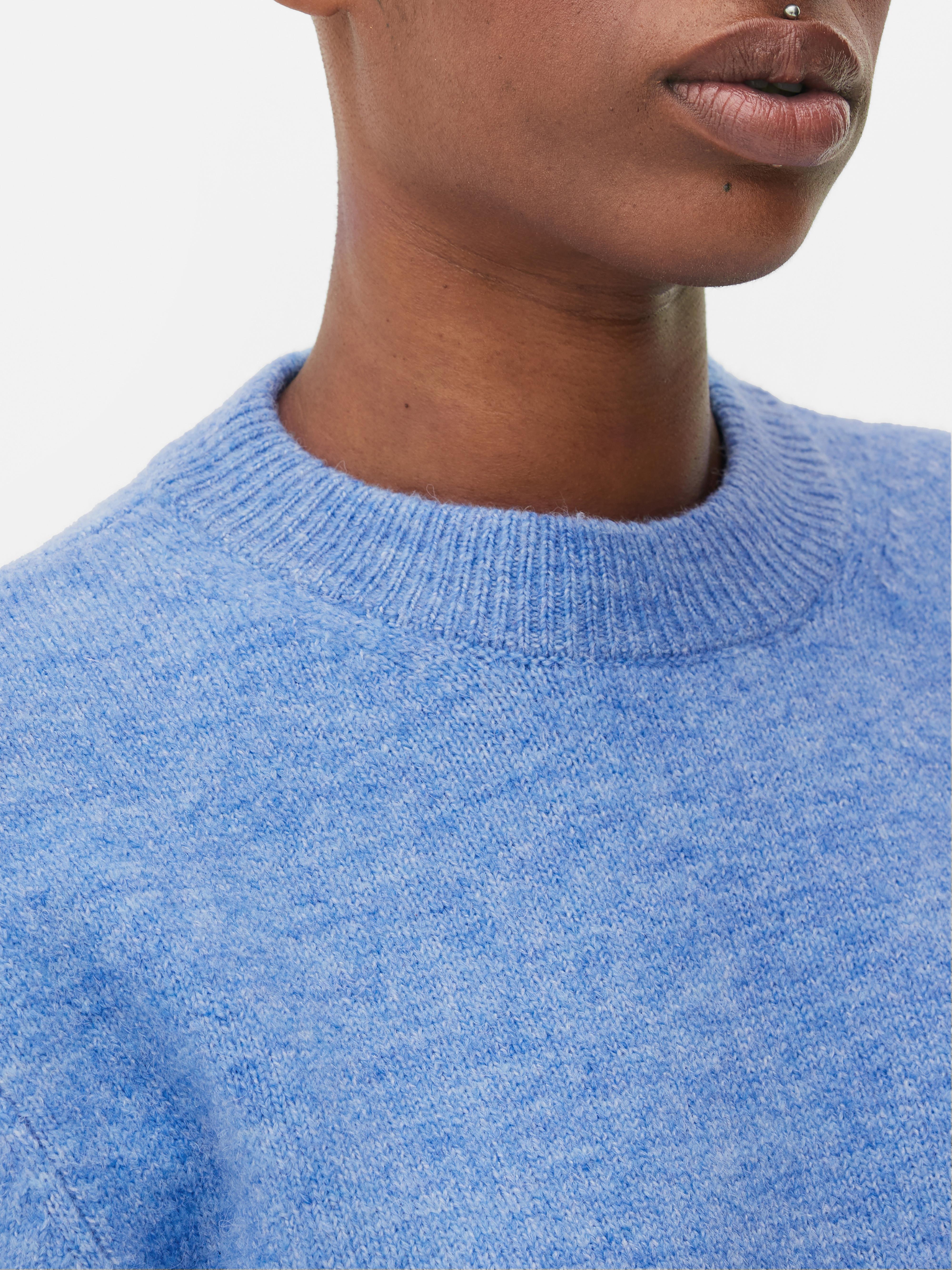 SOFT-TOUCH KNIT SWEATER - Light blue