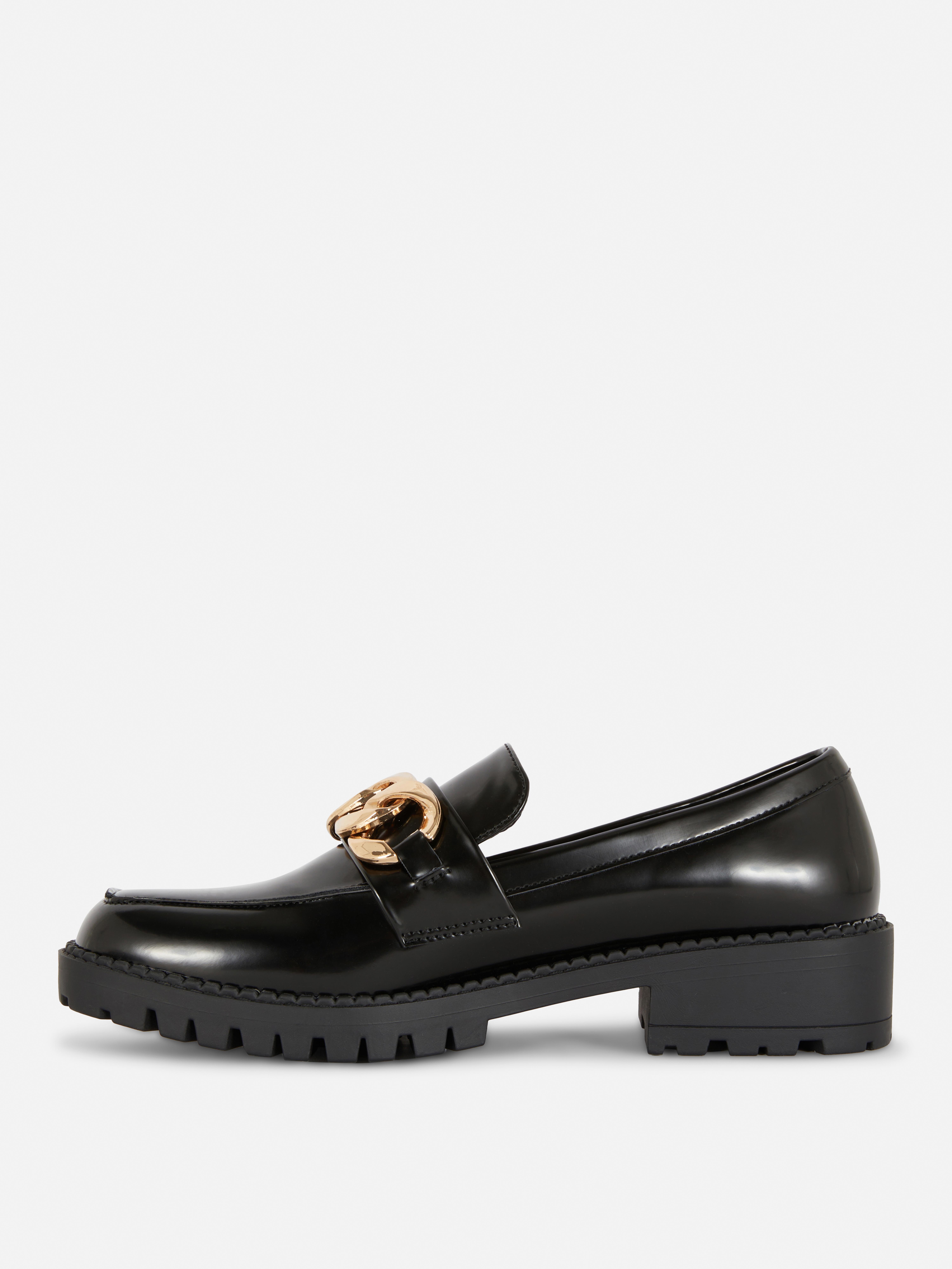 womens-black-chunky-chain-loafers-primark