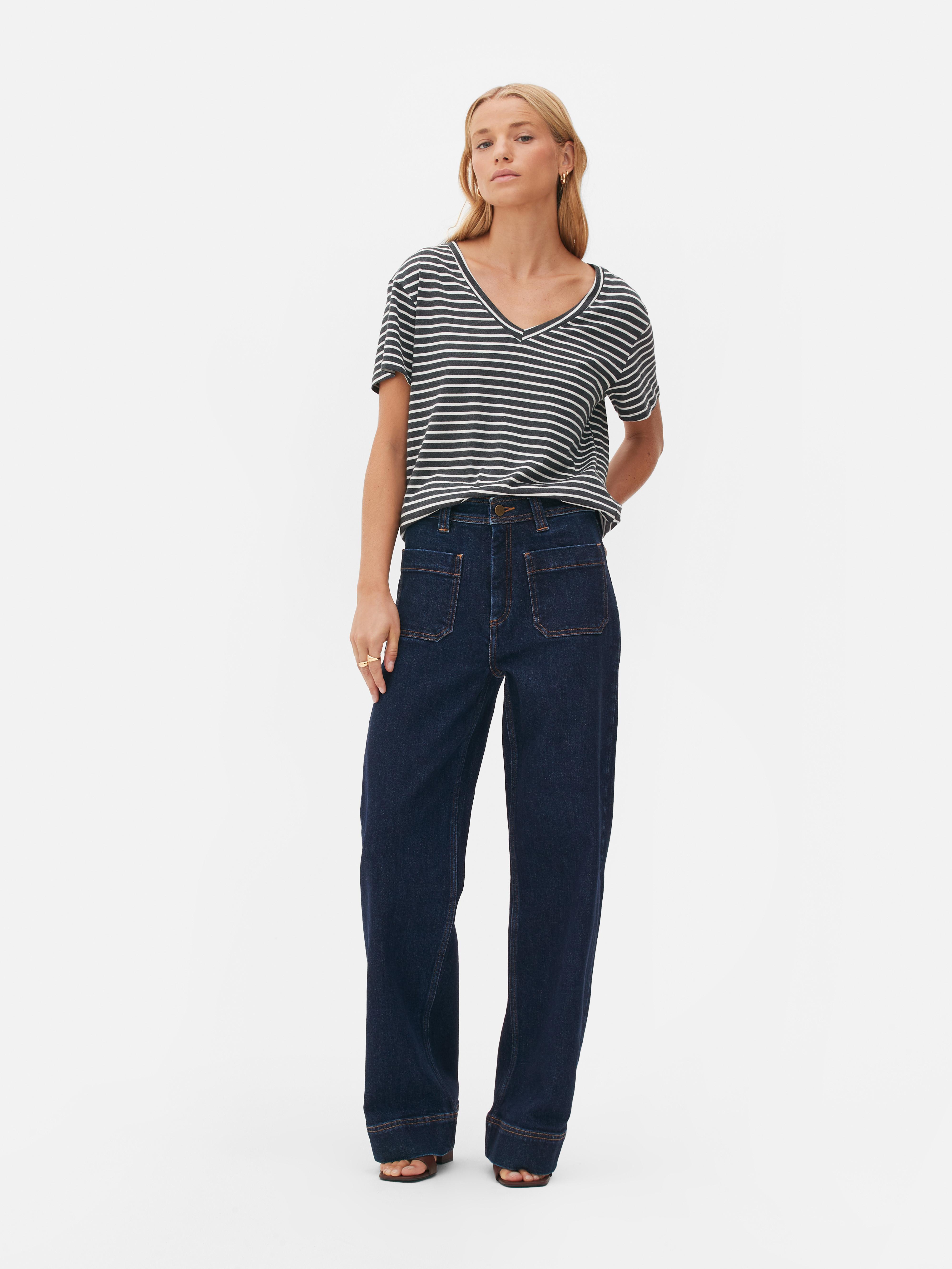 Cotton Rich Wide Leg Jeans Primark