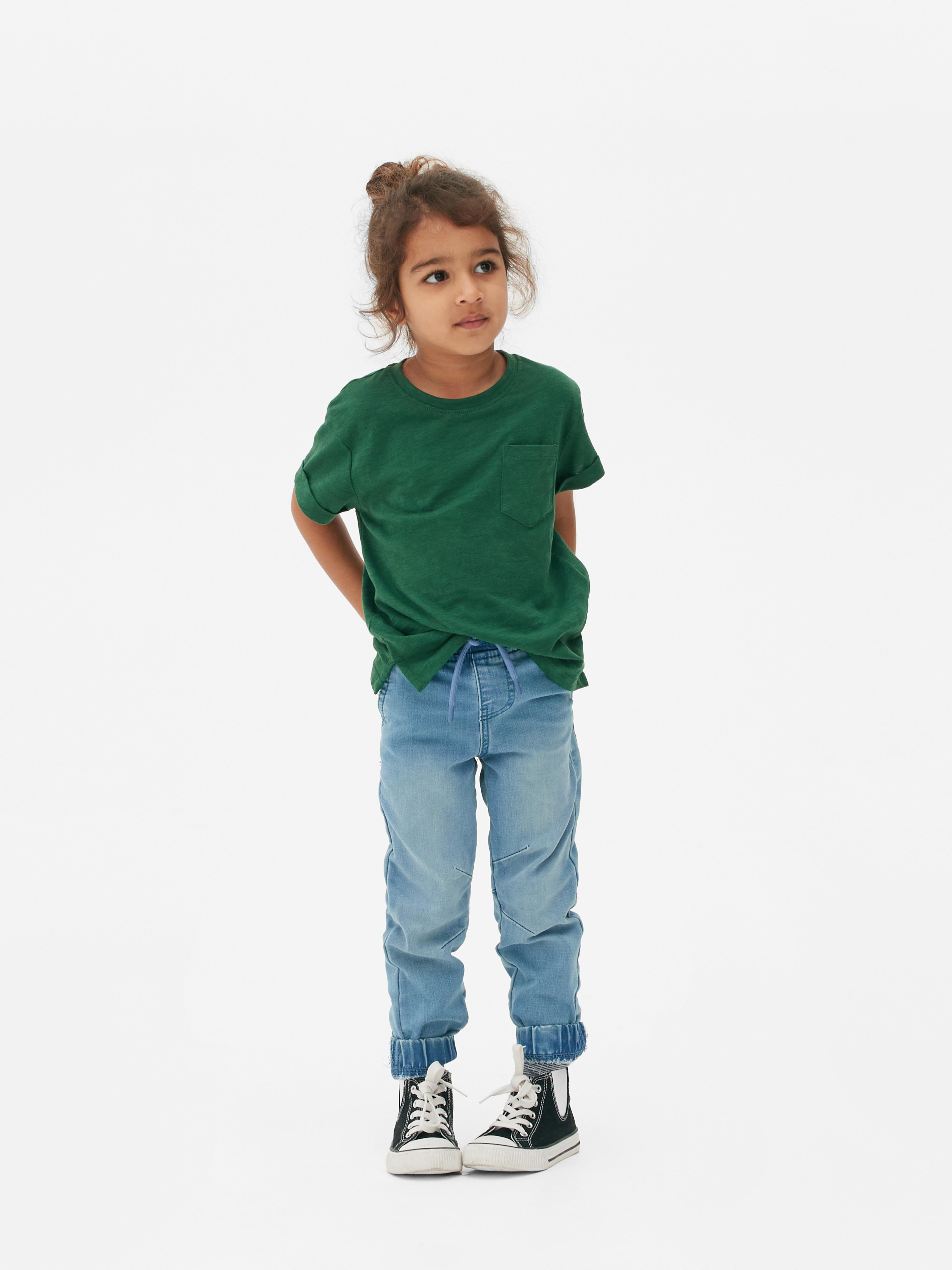 Boys Mid Blue Panelled Denim Joggers | Primark