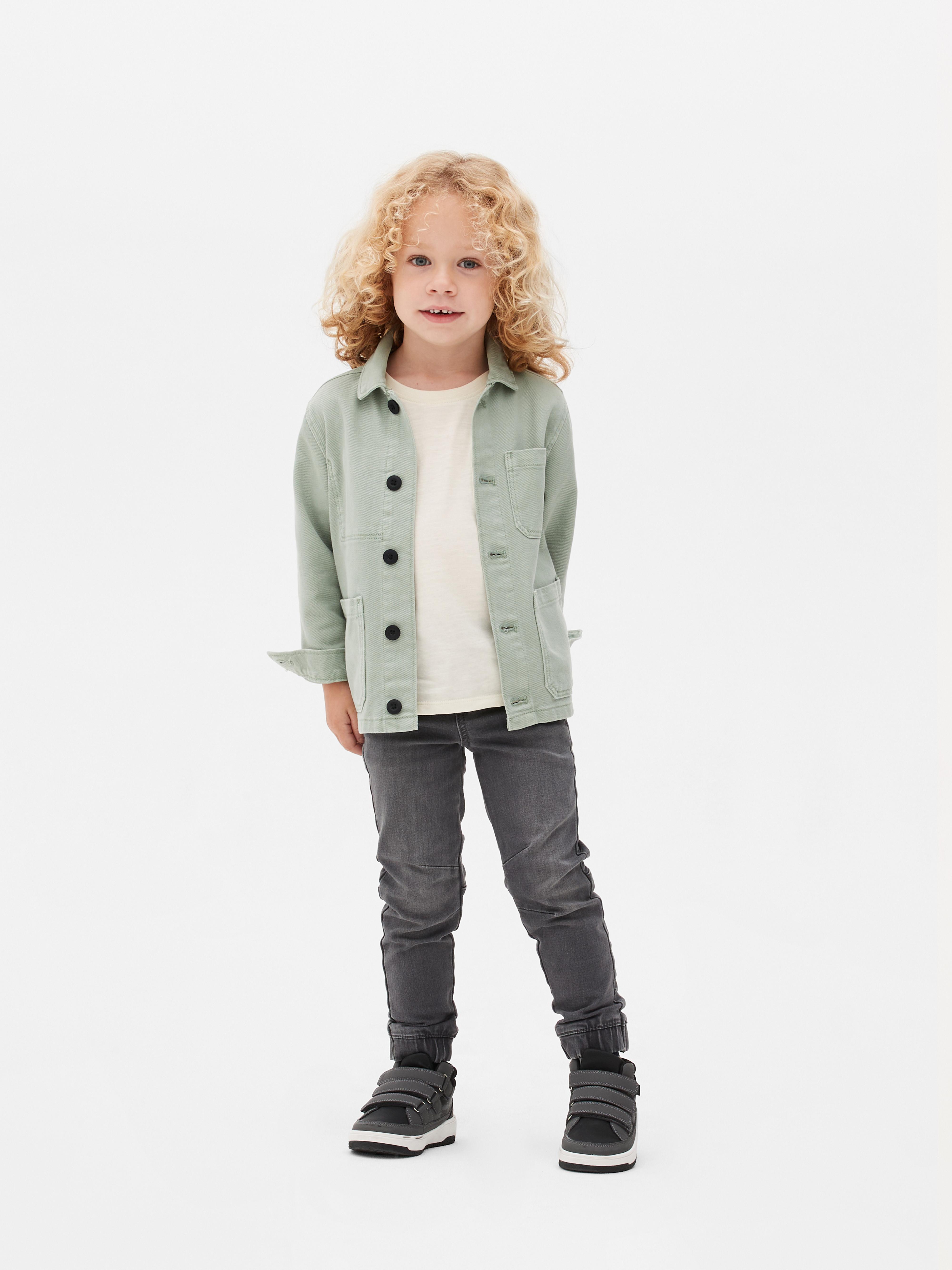 Ruffle-trimmed Denim Joggers - Black - Kids