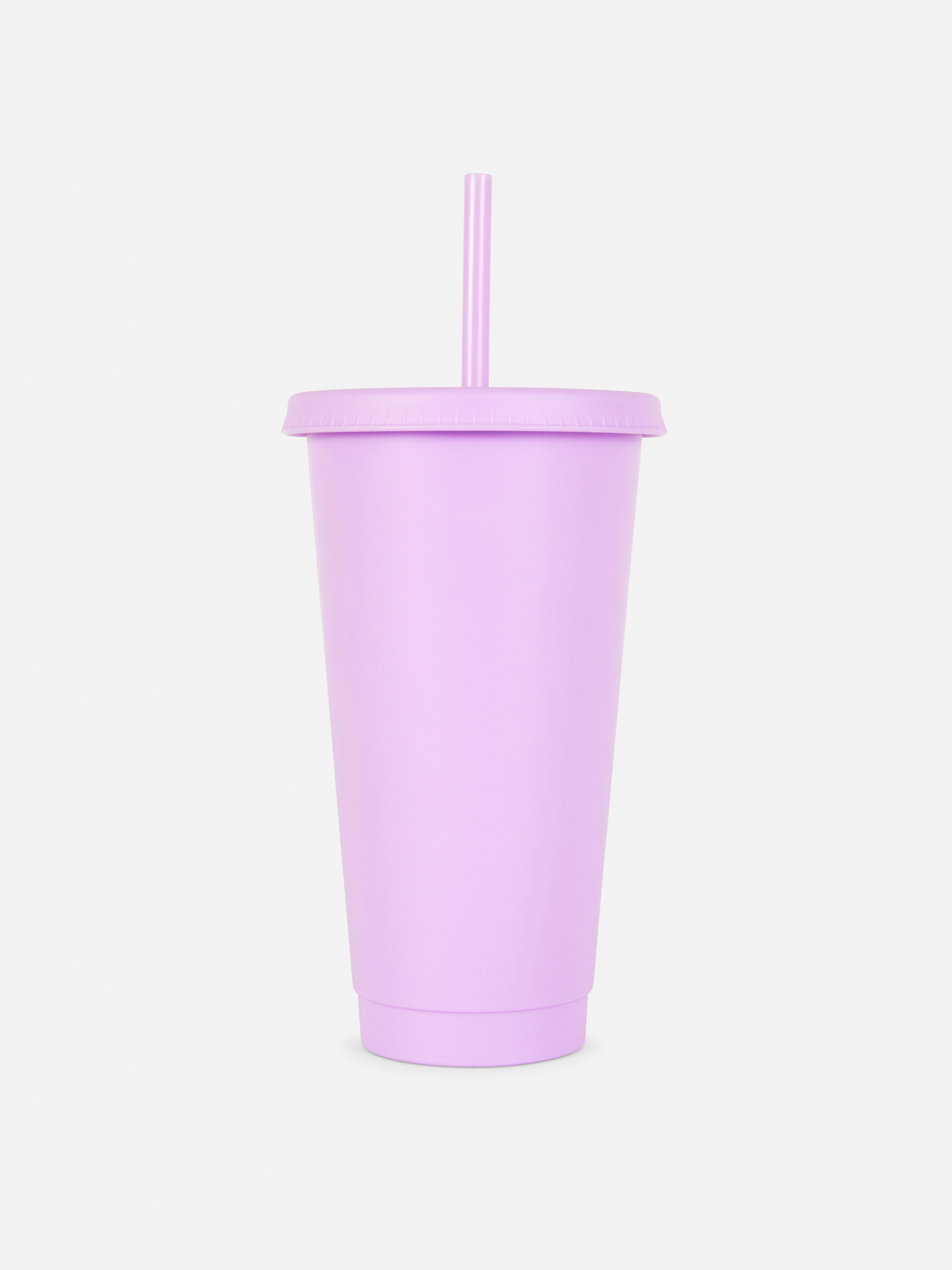 Light Purple Reusable Lidded Cup With Straw Primark