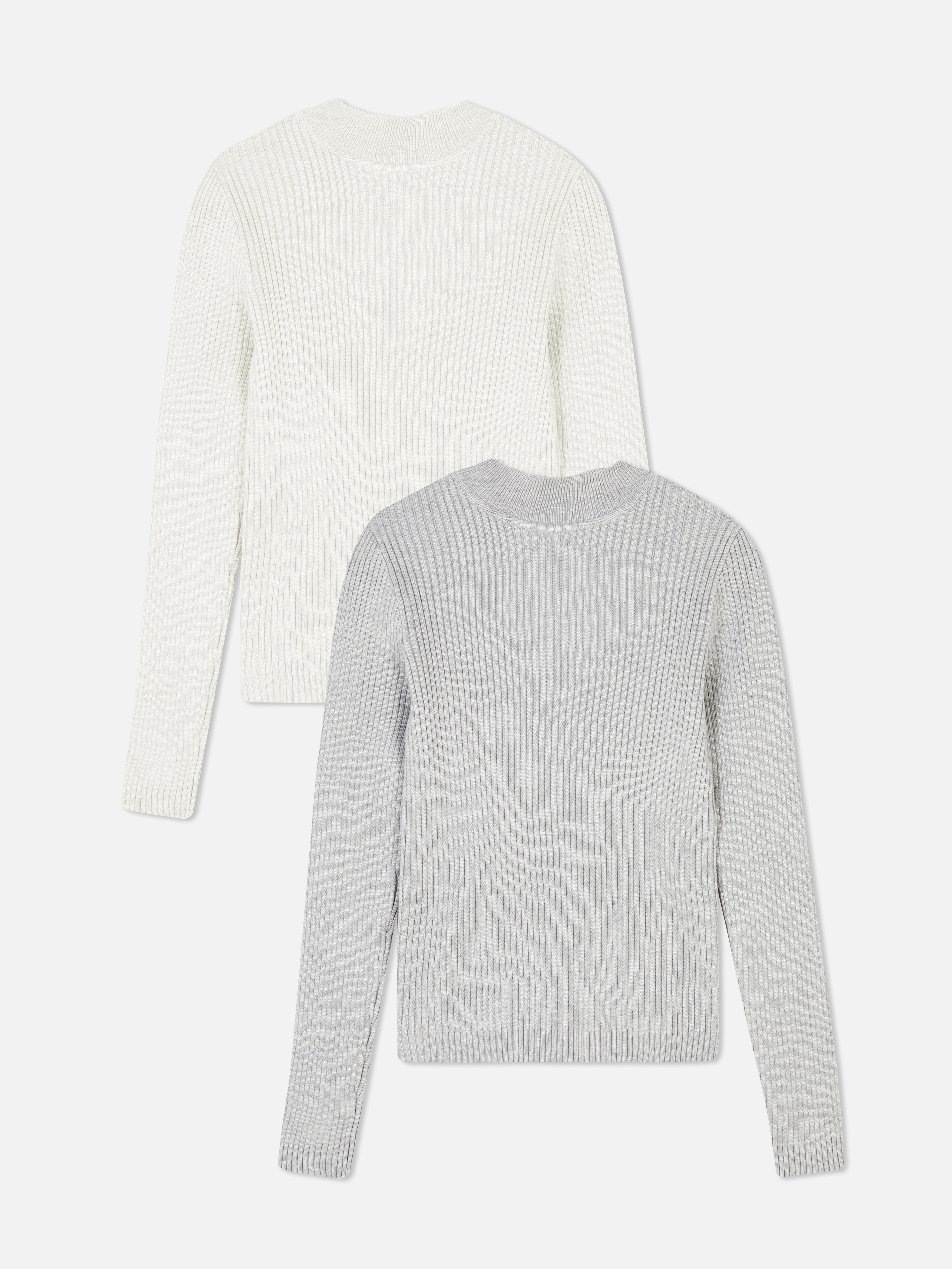 7-15yrs | 2pk Ribbed Mock Neck Jumpers