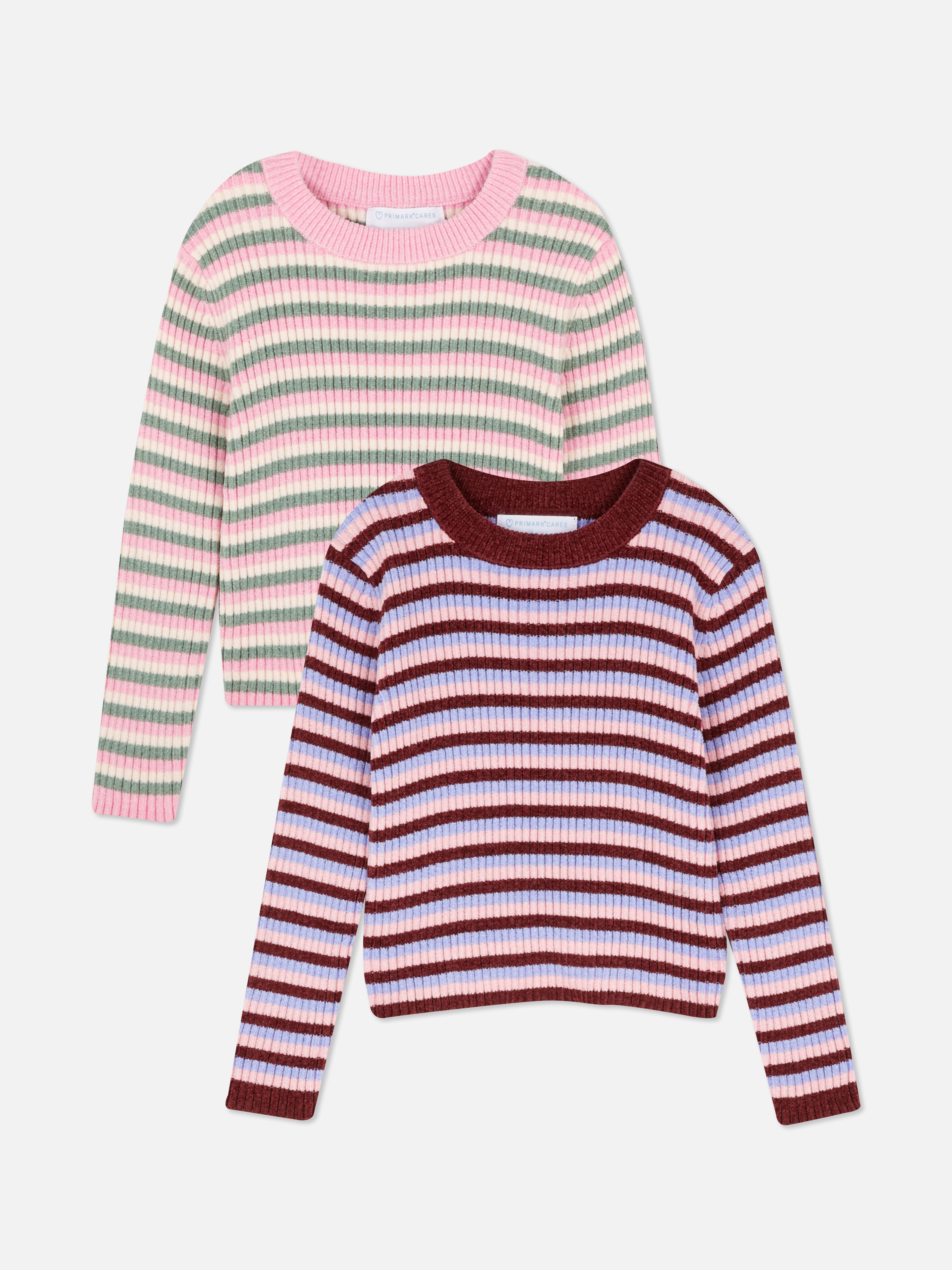 2pk Striped Chenille Jumpers