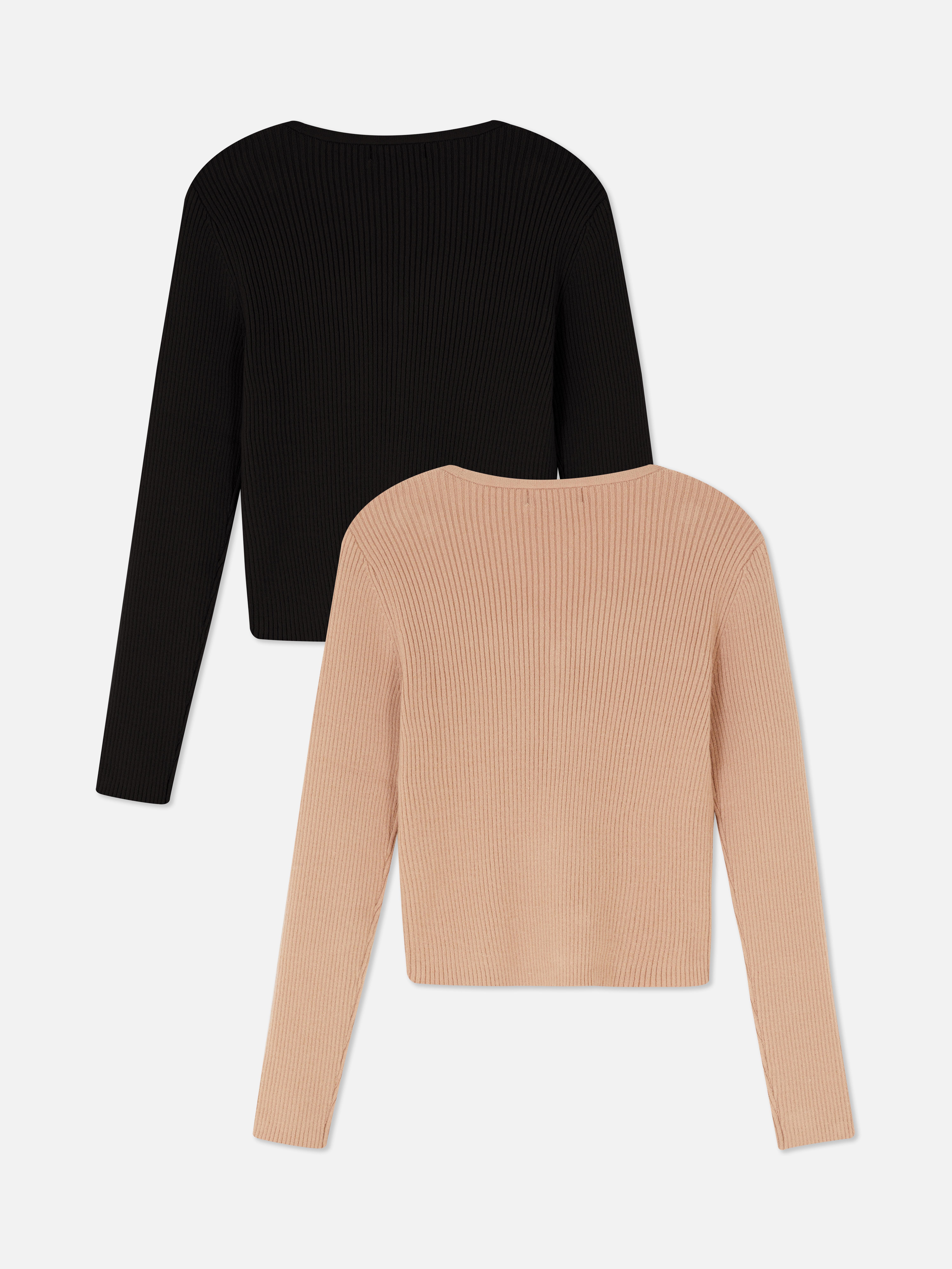 7-14yrs | 2pk Ribbed V-Neck Cardigans
