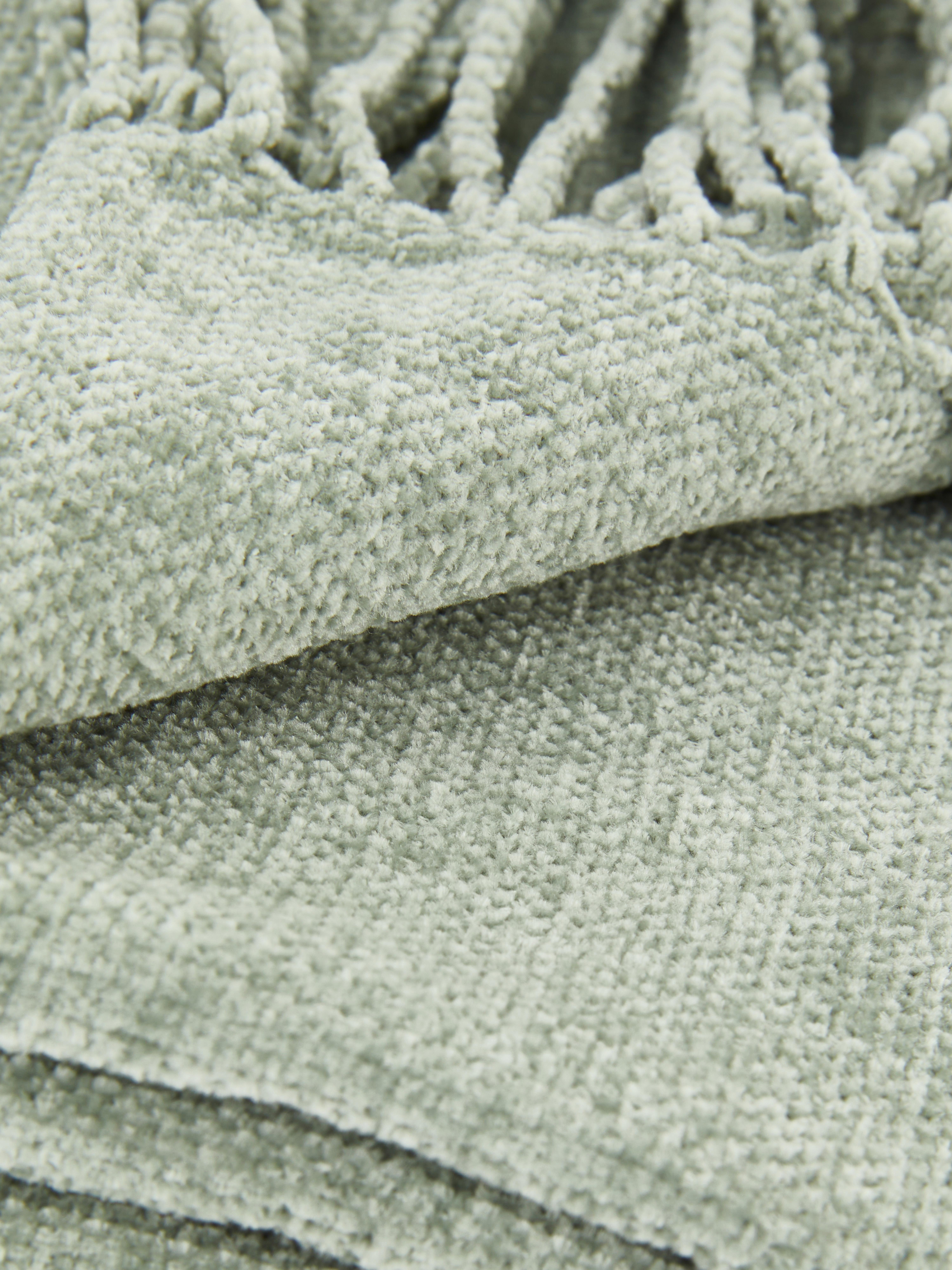 Chenille Tassel Throw Blanket