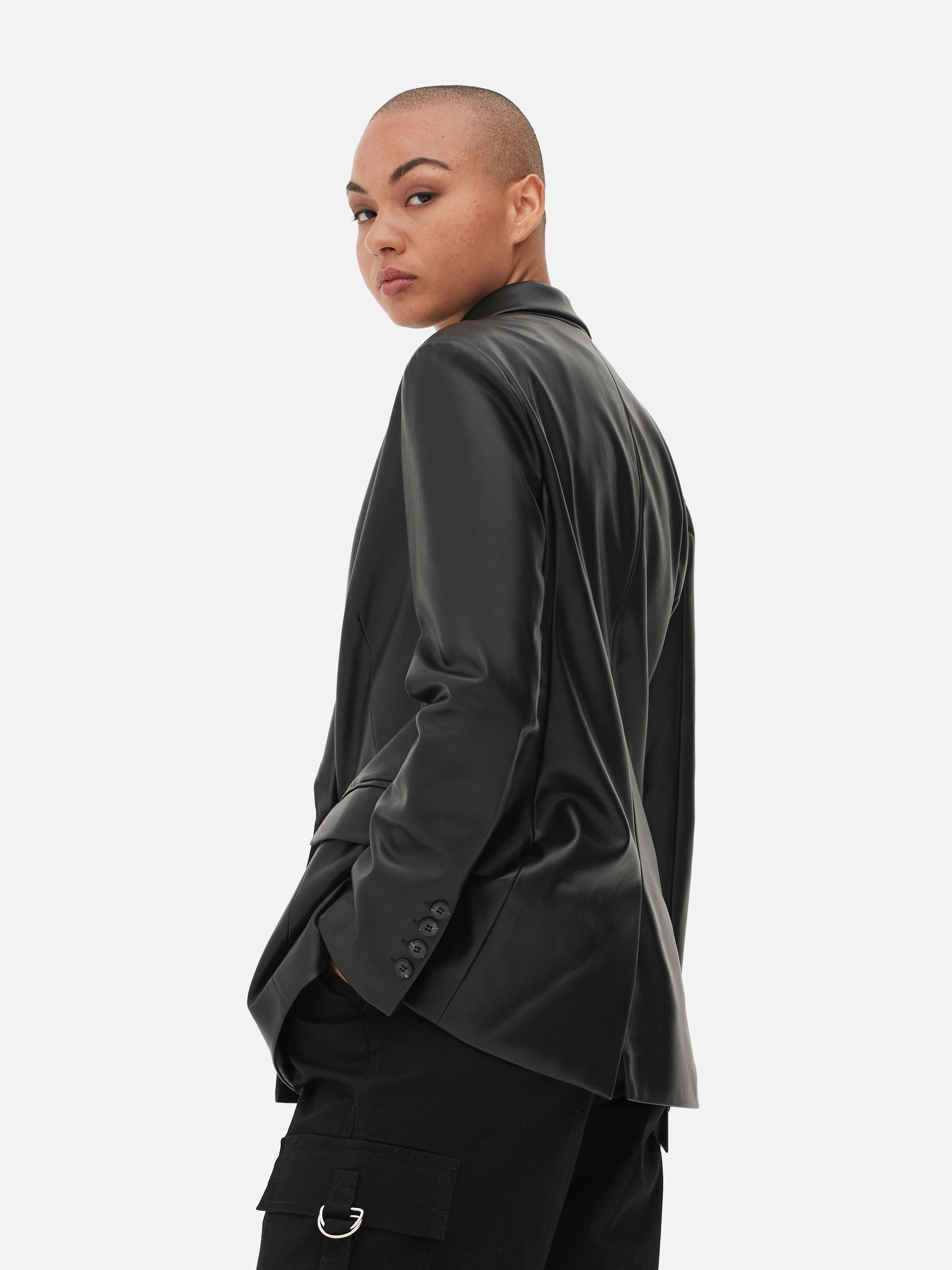 Double Breasted Faux Leather Blazer | Primark