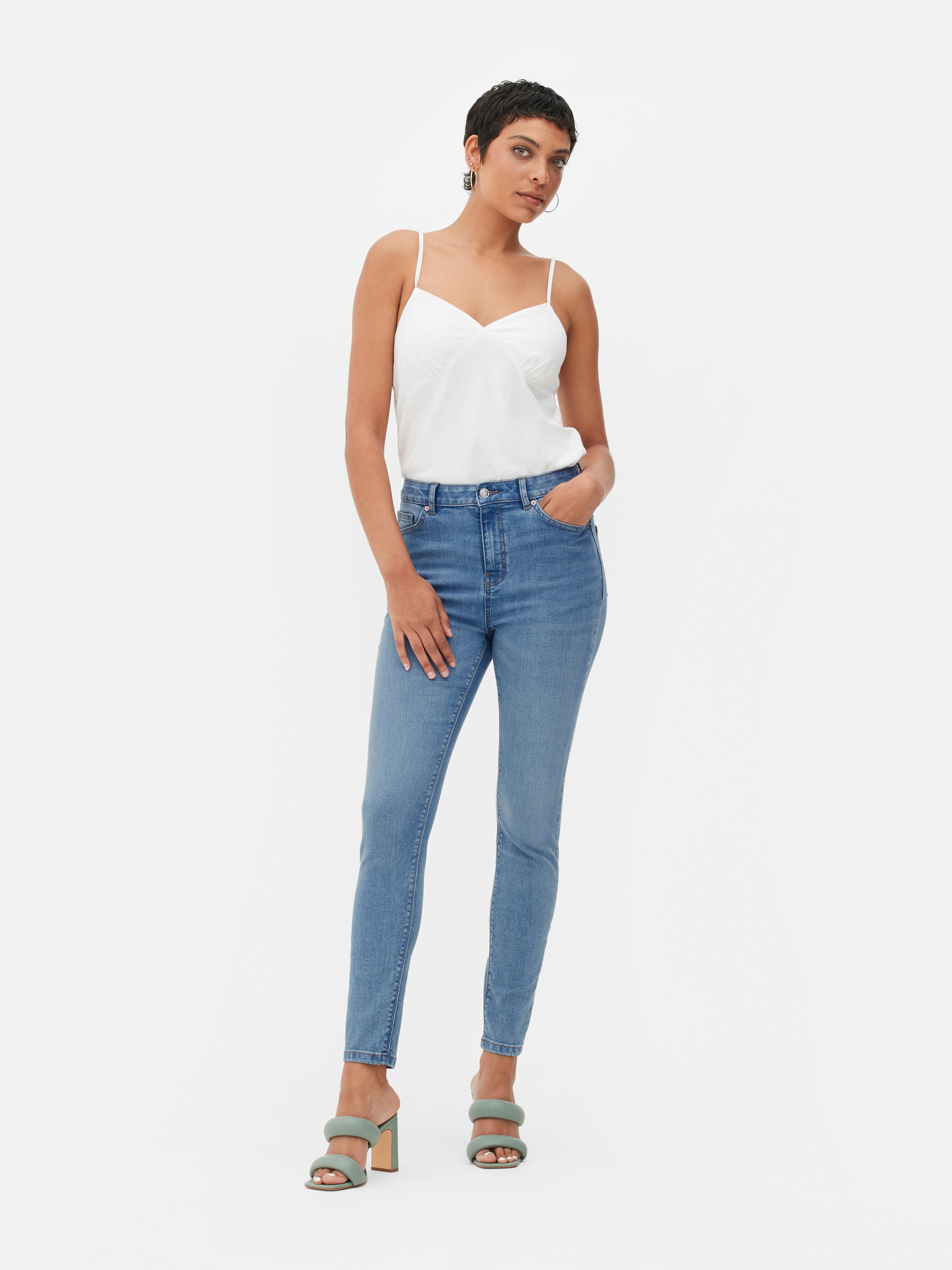 Skinny jeans met hoge taille