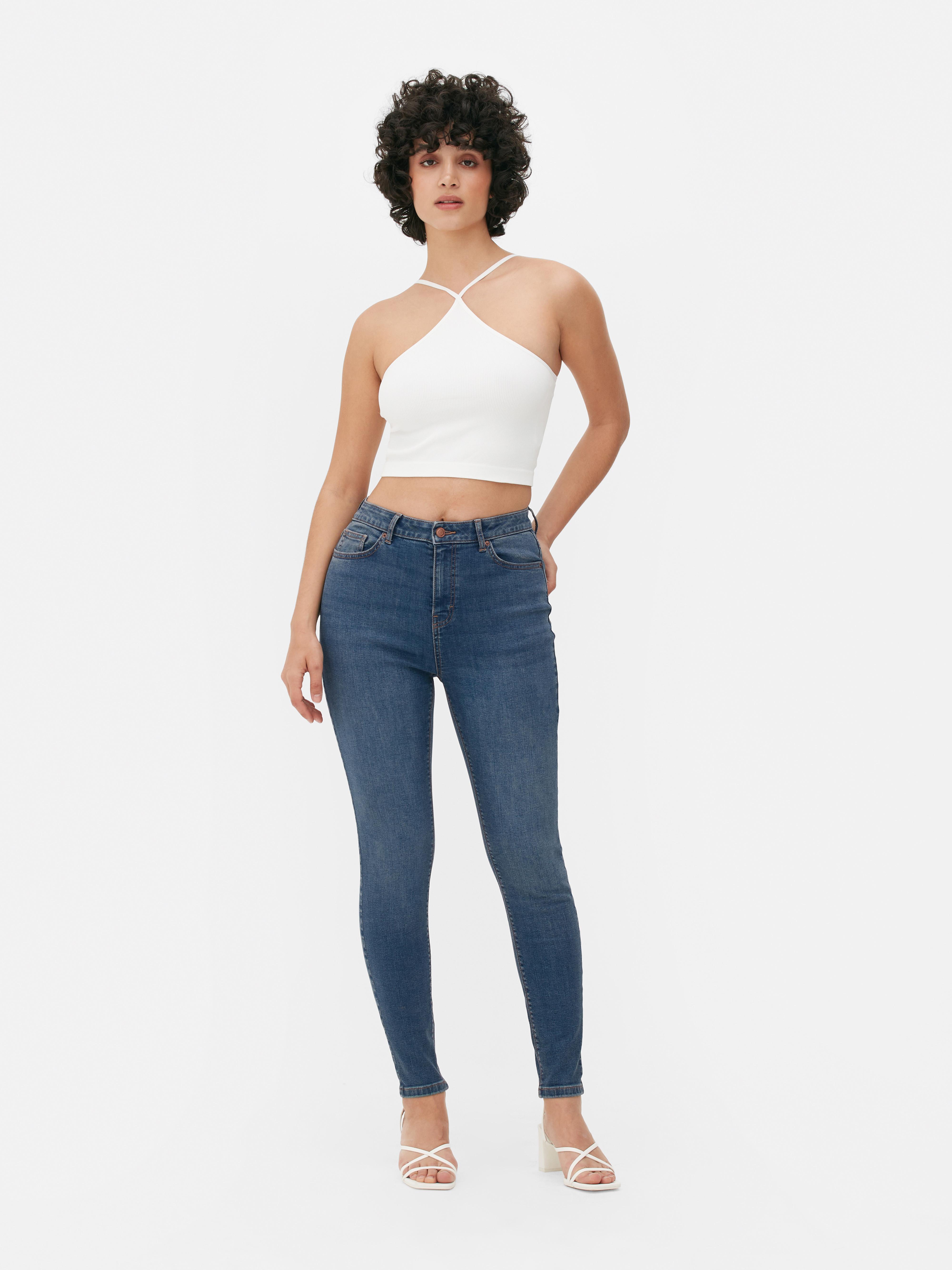 Skinny jeans met hoge taille