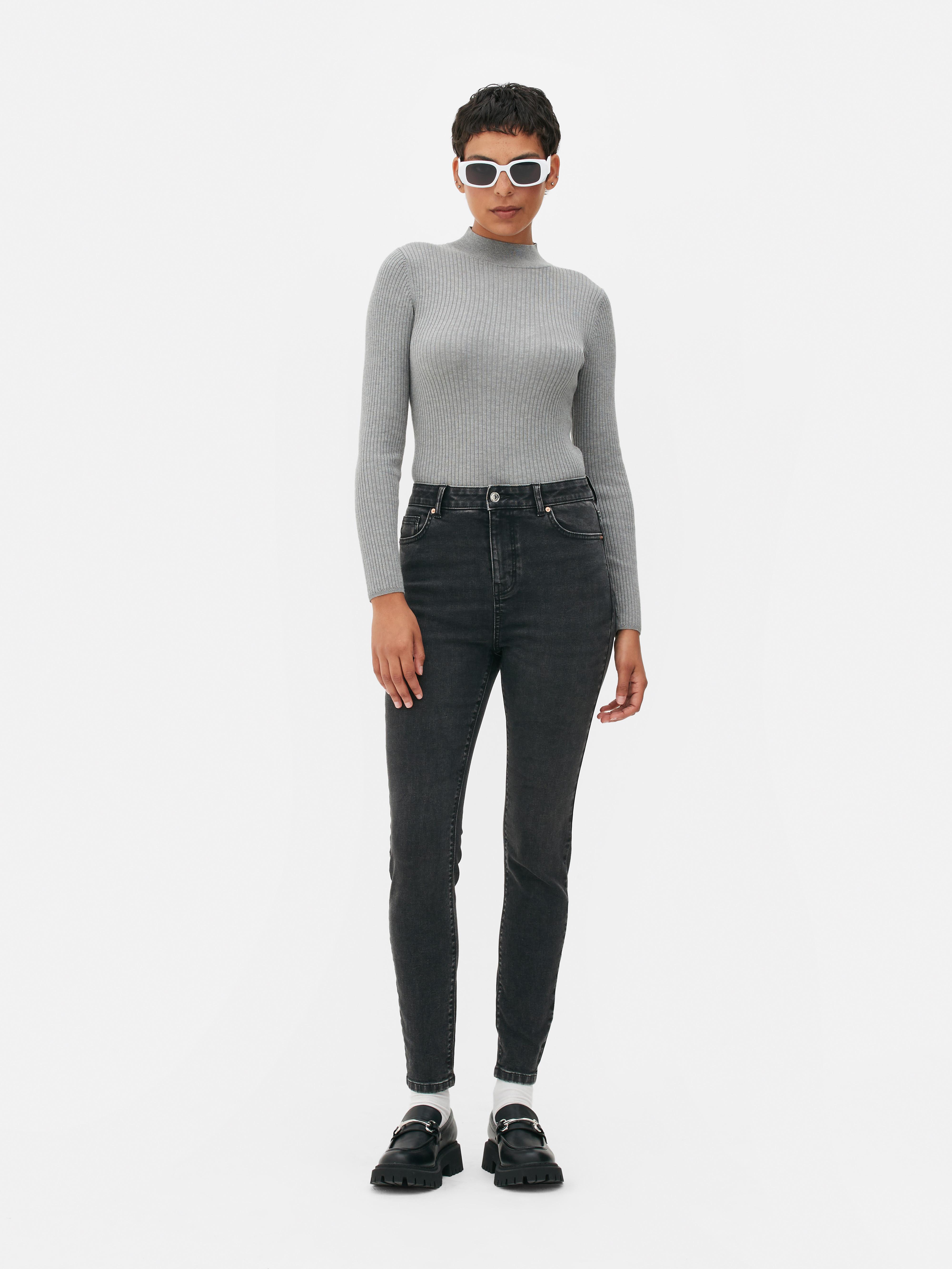 Skinny Jeans mit hohem Bund