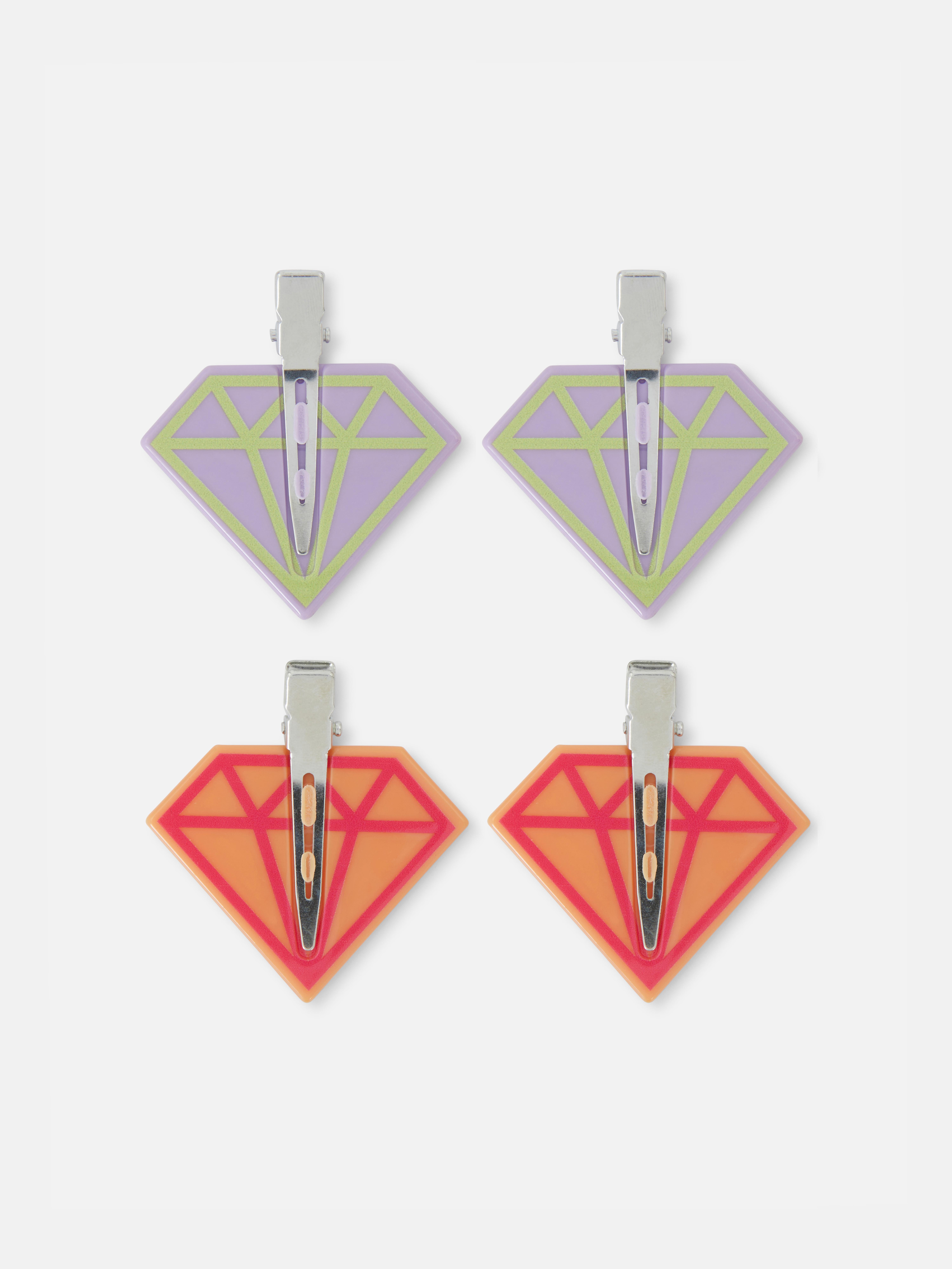 Diamant haarspeldjes zonder markeringen, set van 4