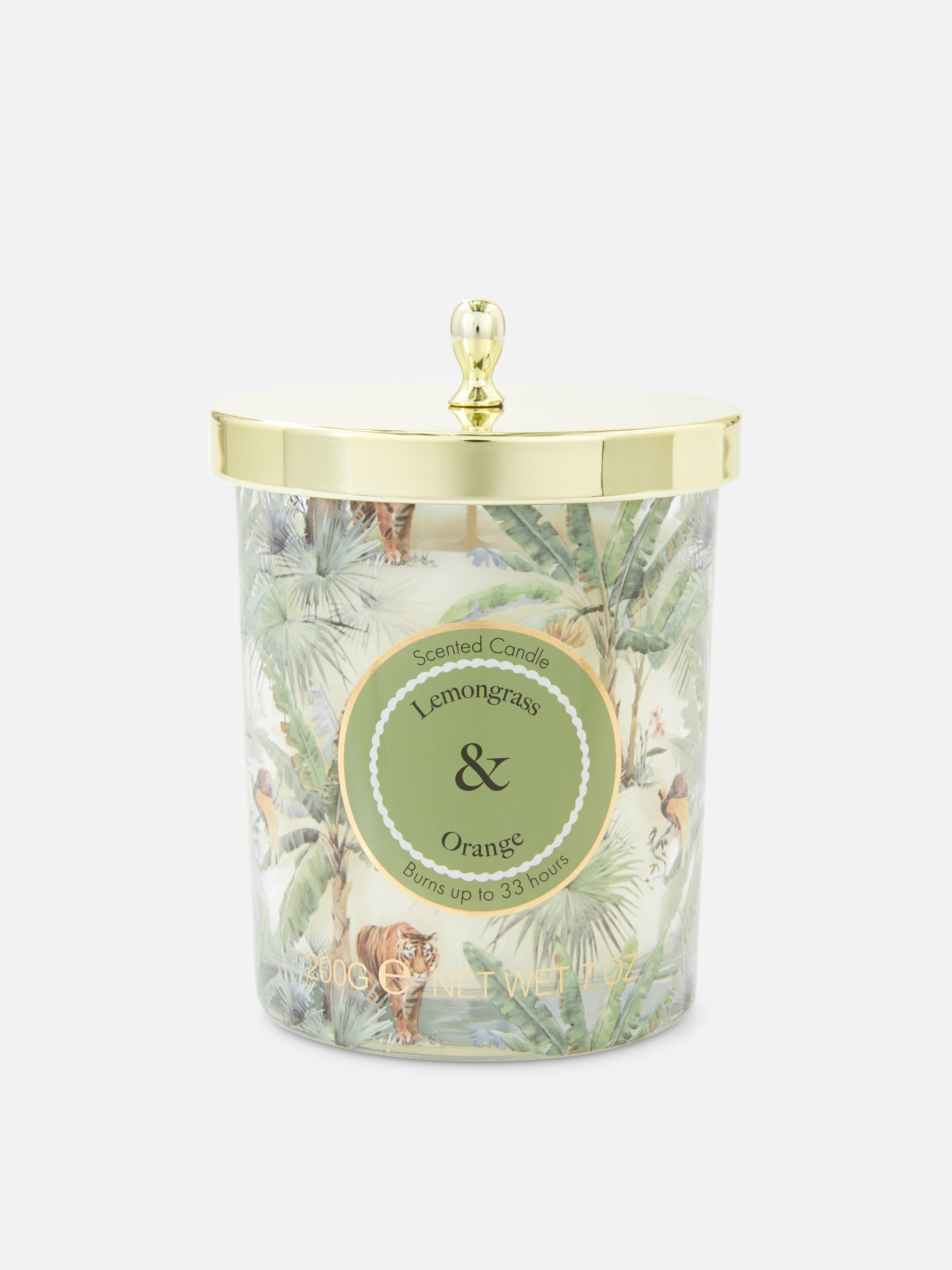 Glass Floral Print Candle
