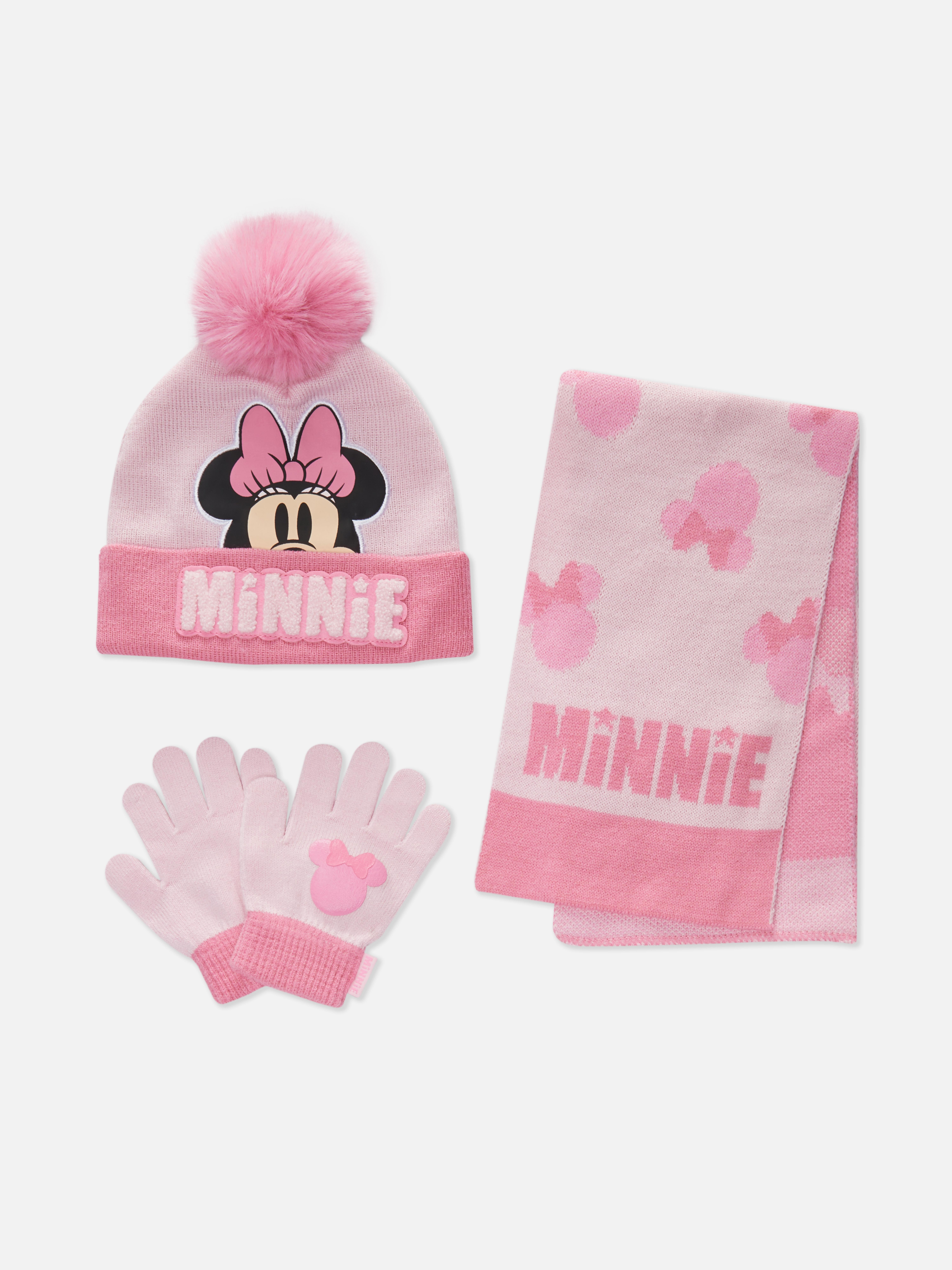 Conjunto chapéu, luvas e cachecol Minnie da Disney