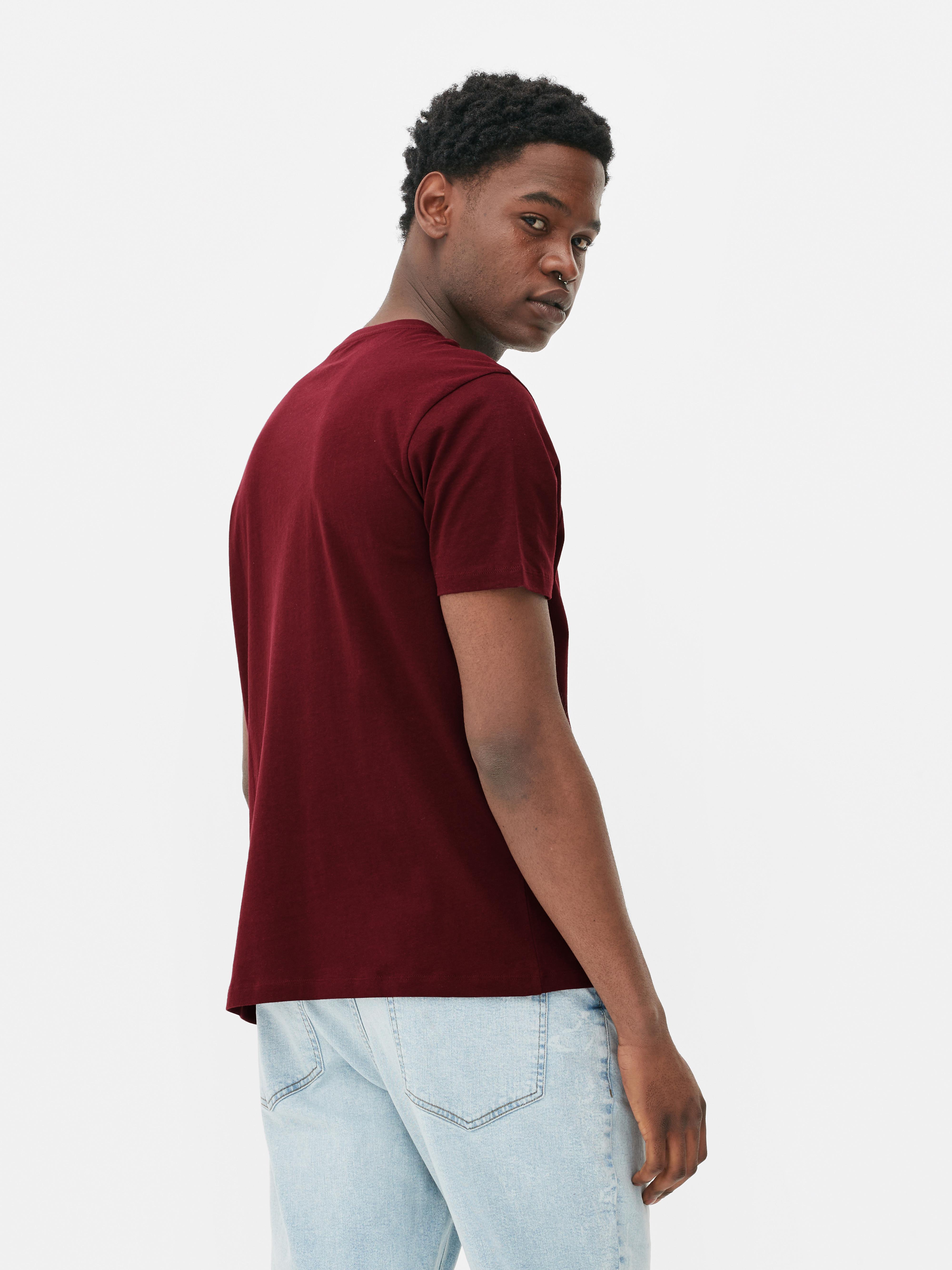 Plain burgundy t outlet shirt