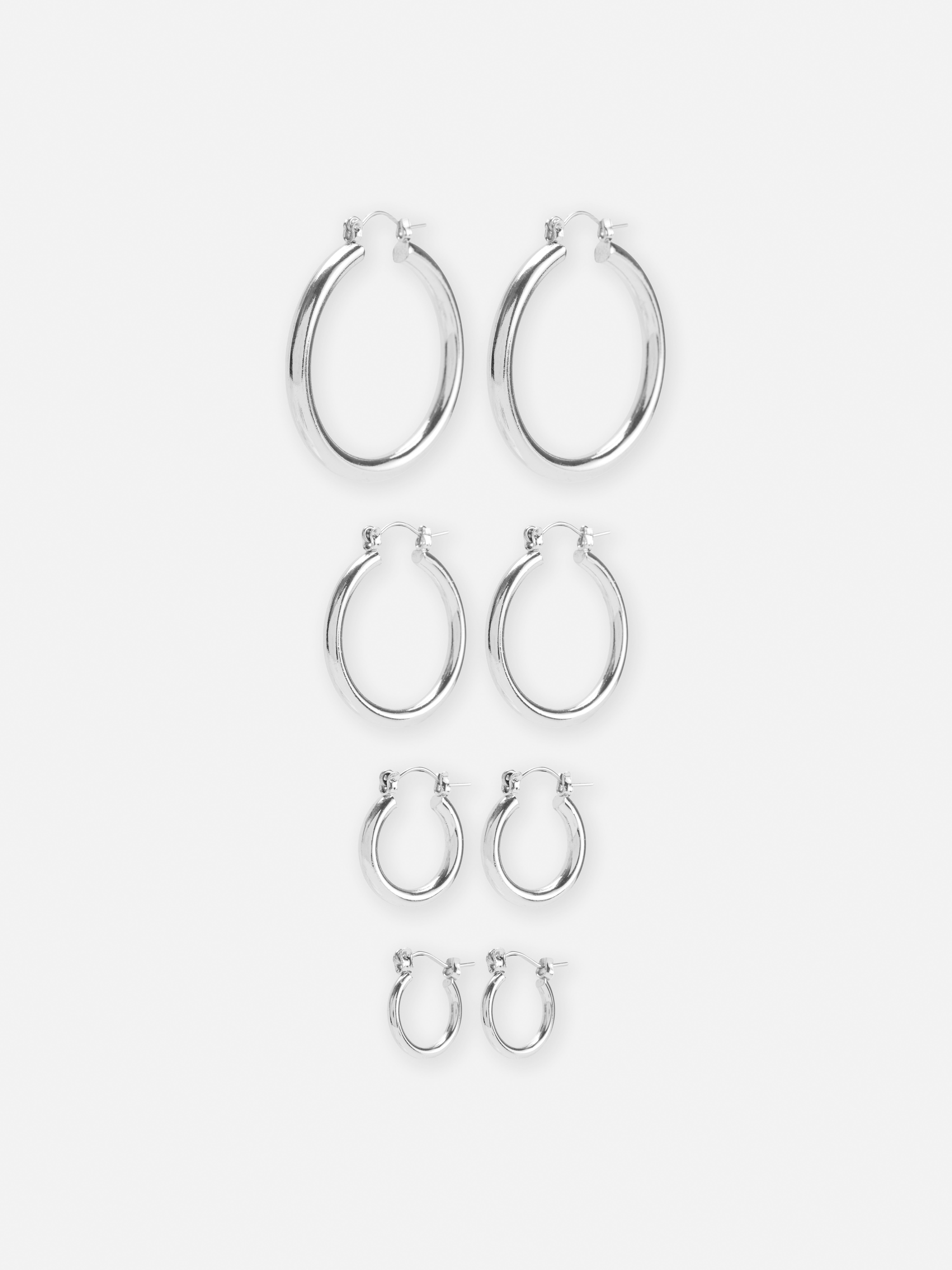 4-Pack Multi-Size Hoop Earrings