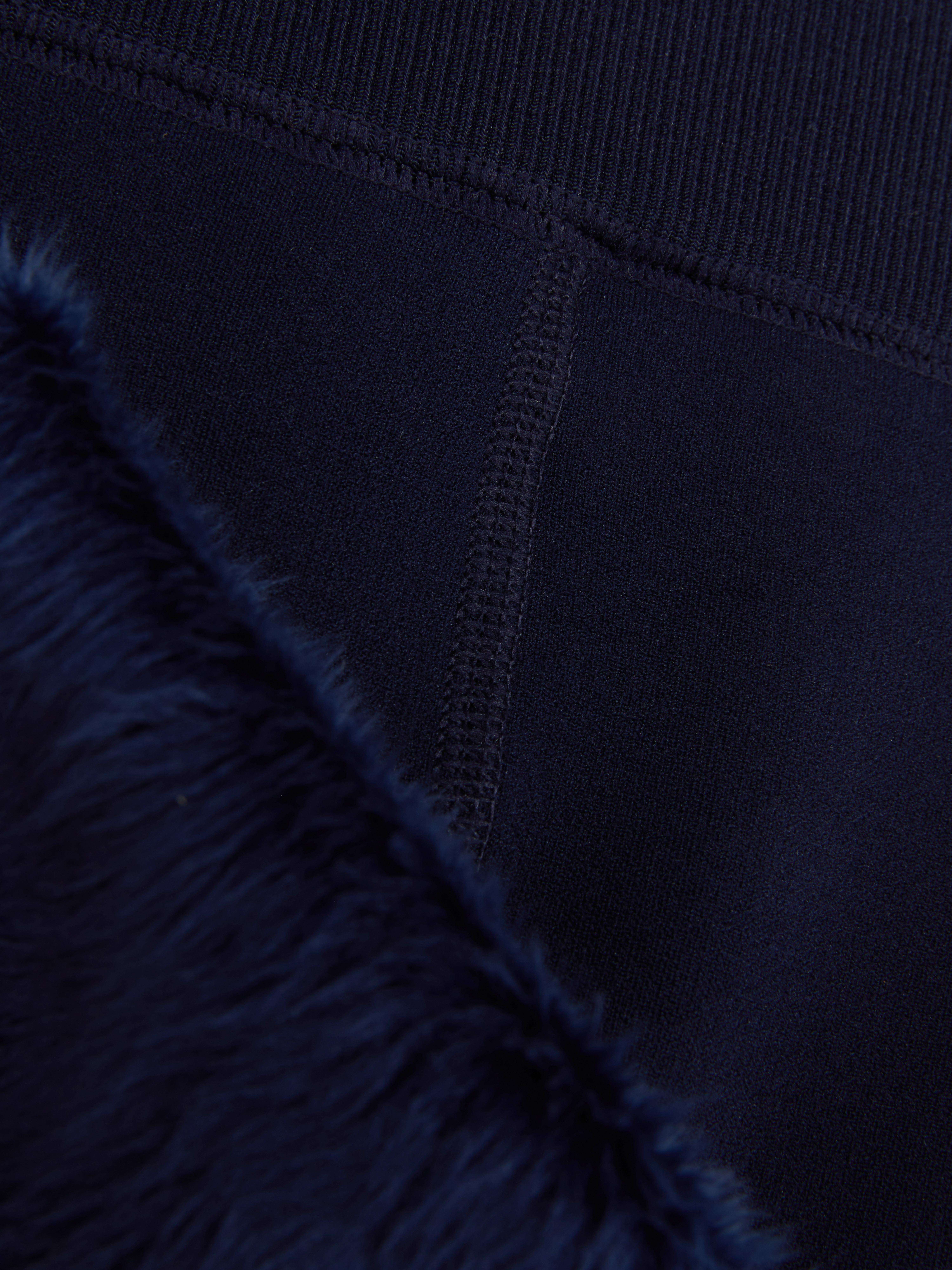 PRIMARK Faux Fur Lined Leggings Fluffy Velvet Fleece Stretch Navy