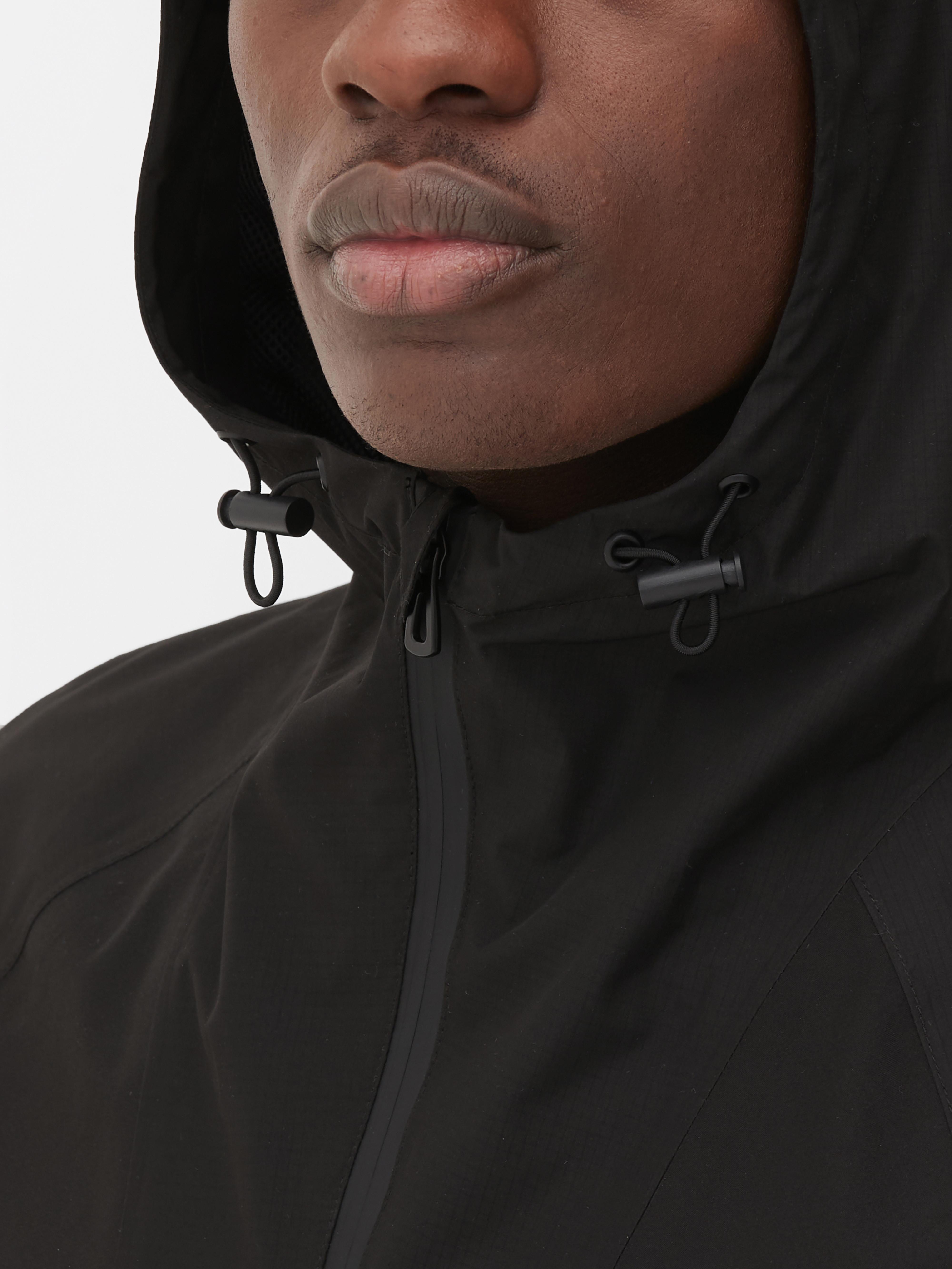 Hooded rain store coat