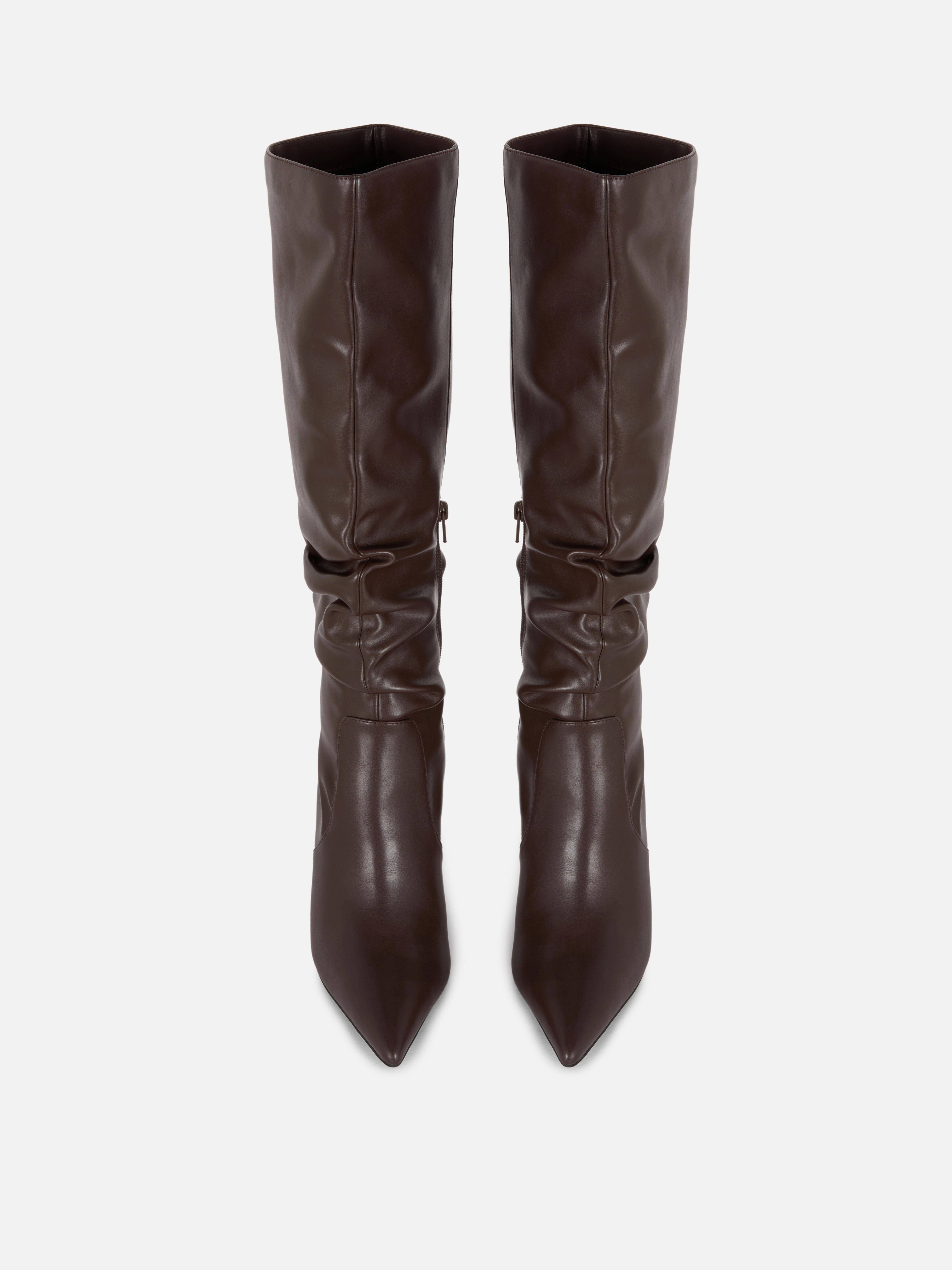 Rita Ora Knee-High Ruched Boots