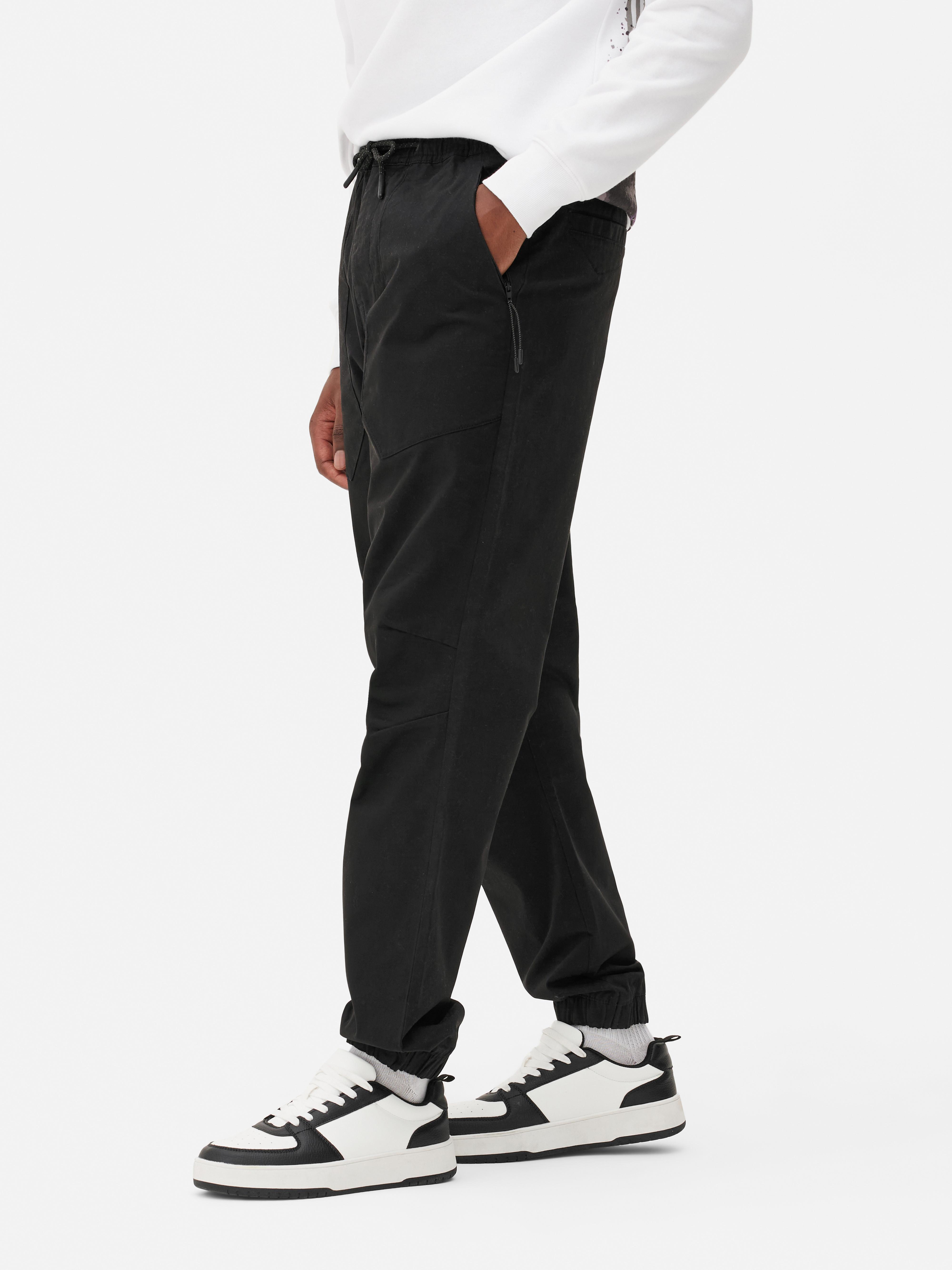 Mens Black Relaxed Fit Stretch Joggers | Primark