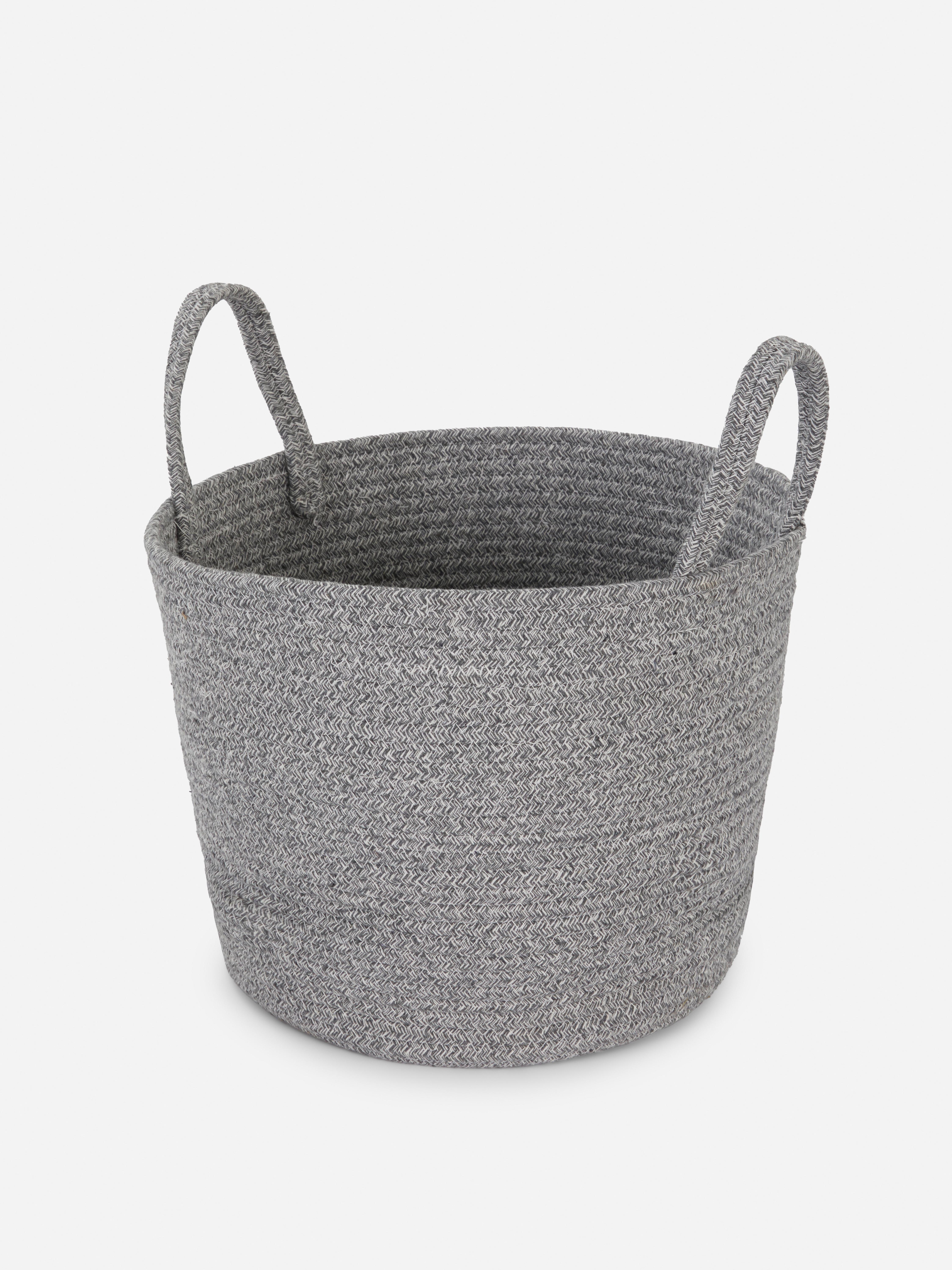 Grey Marl Large Woven Basket Primark