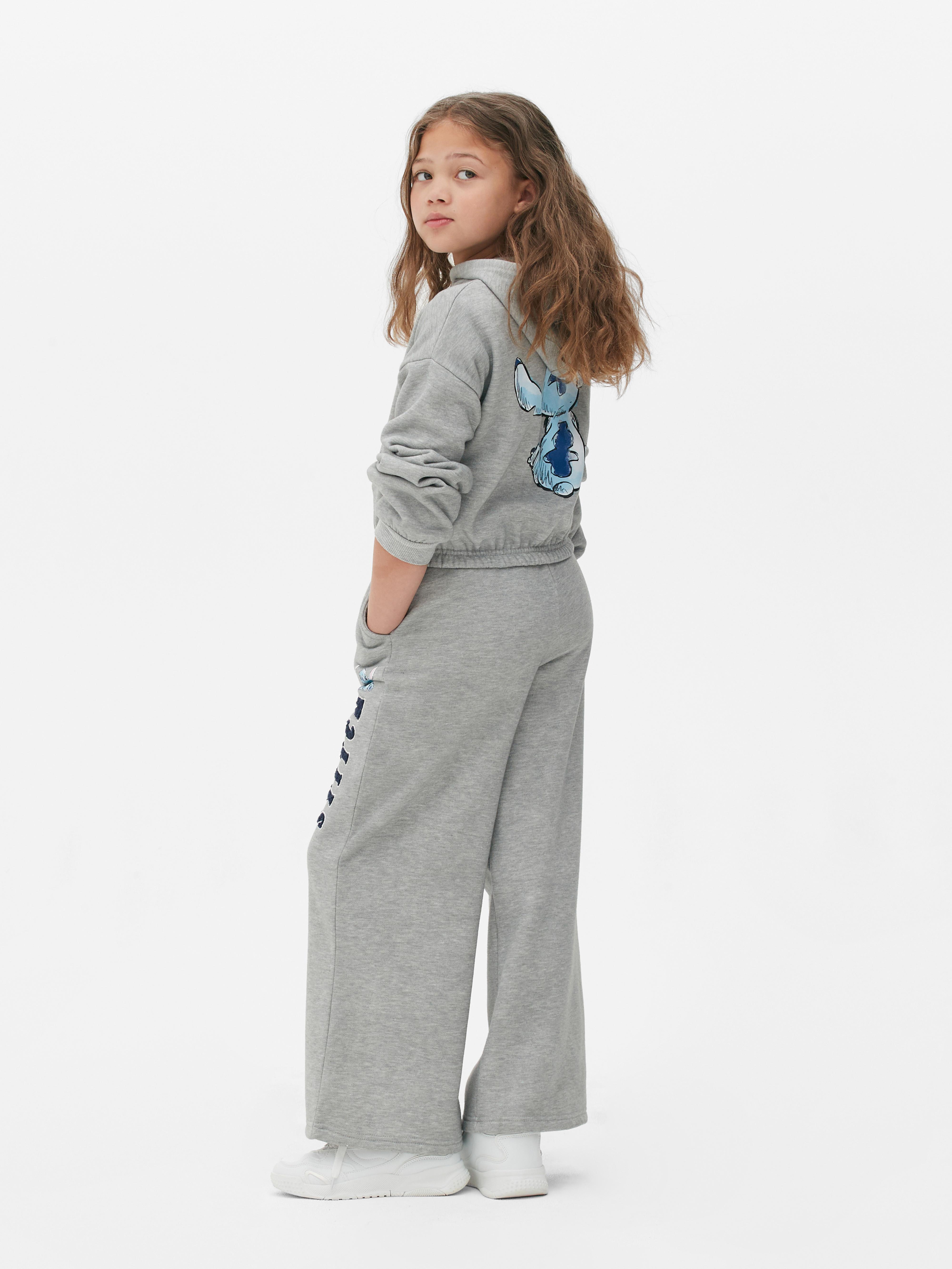 Girls Grey Marl Disney's Lilo & Stitch Loose-Fit Joggers