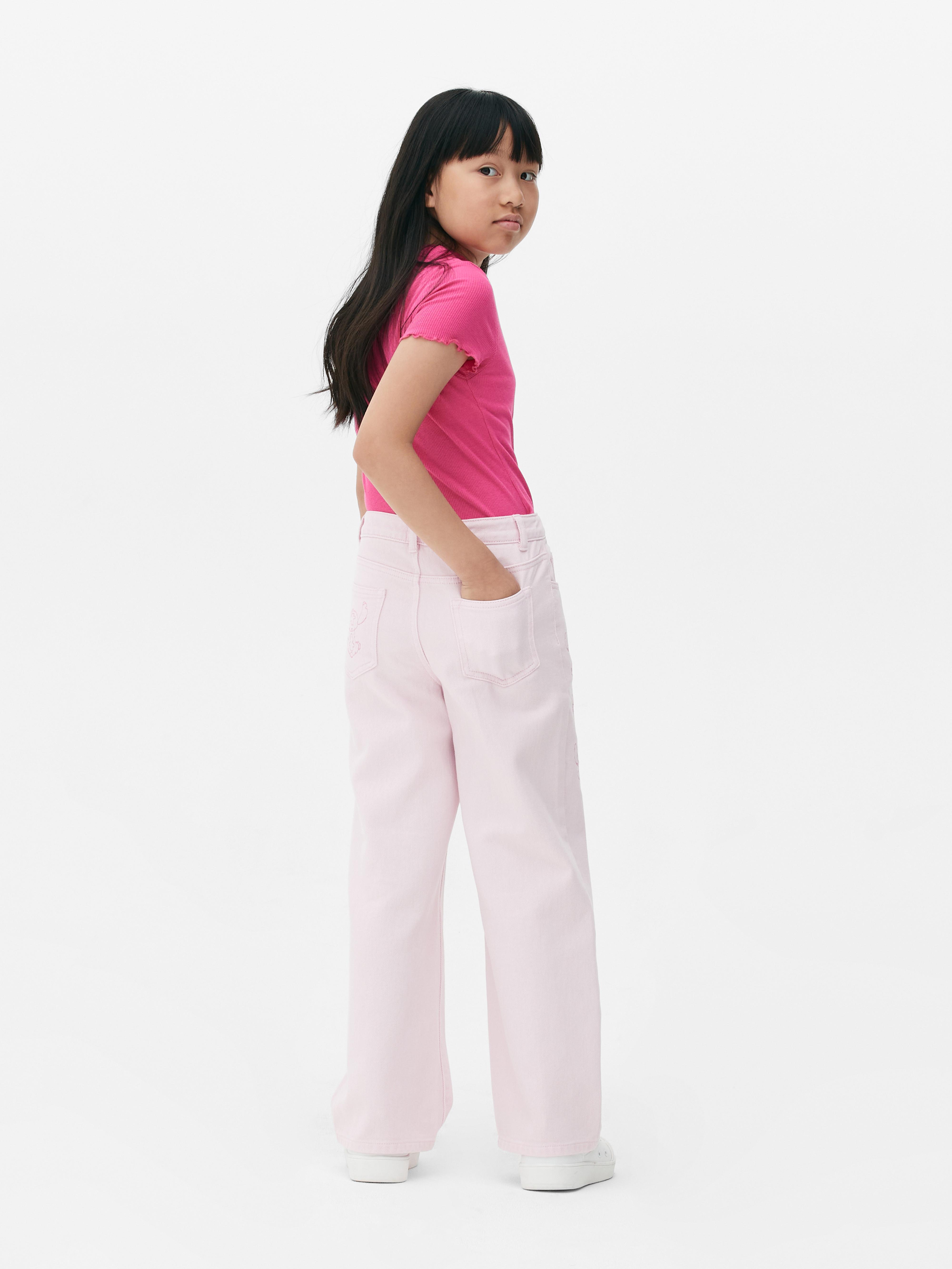 Girls; Pink Disney’s Lilo & Stitch Wide Leg Jeans | Primark
