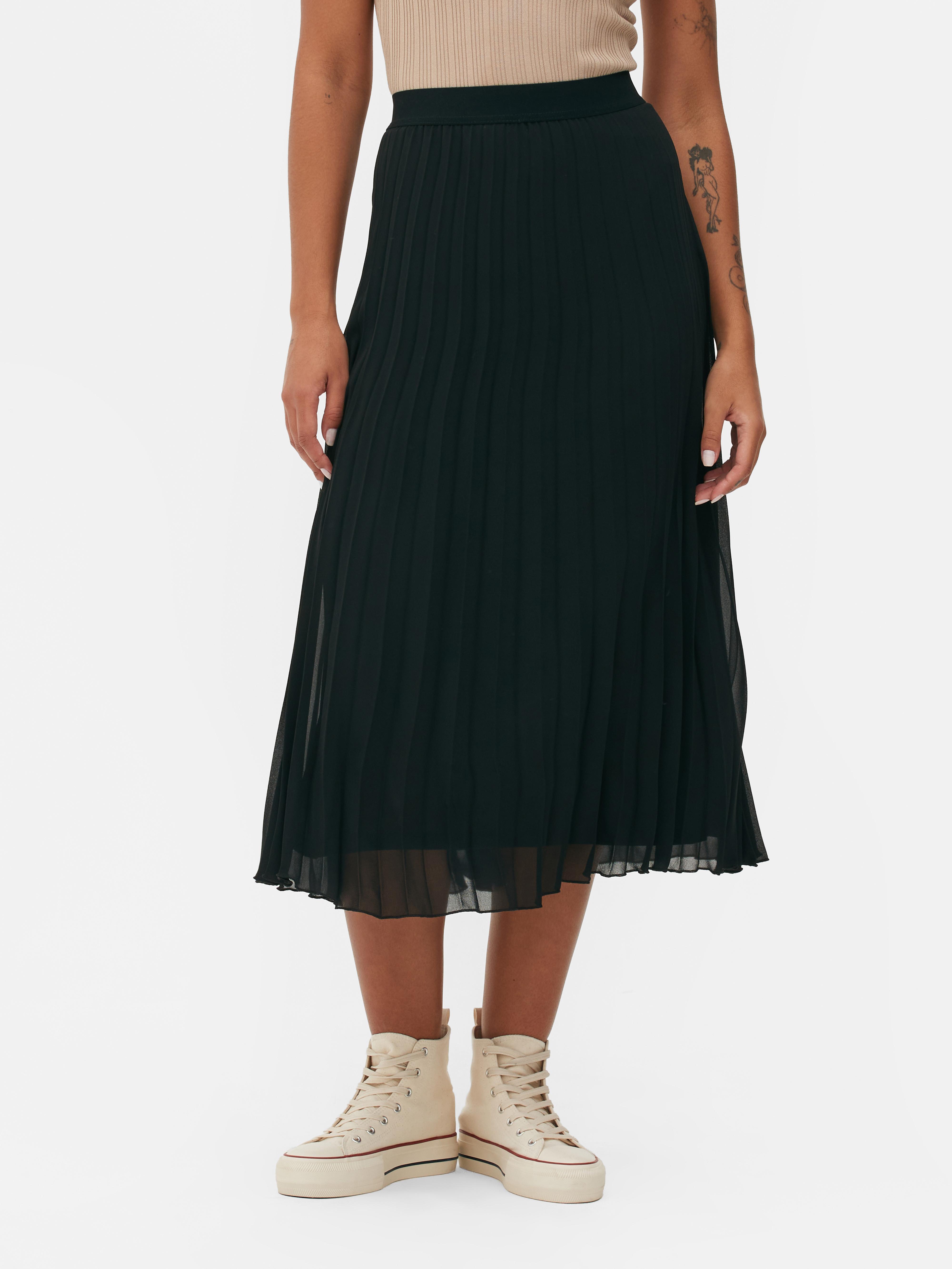 Leather pleated shop skirt primark