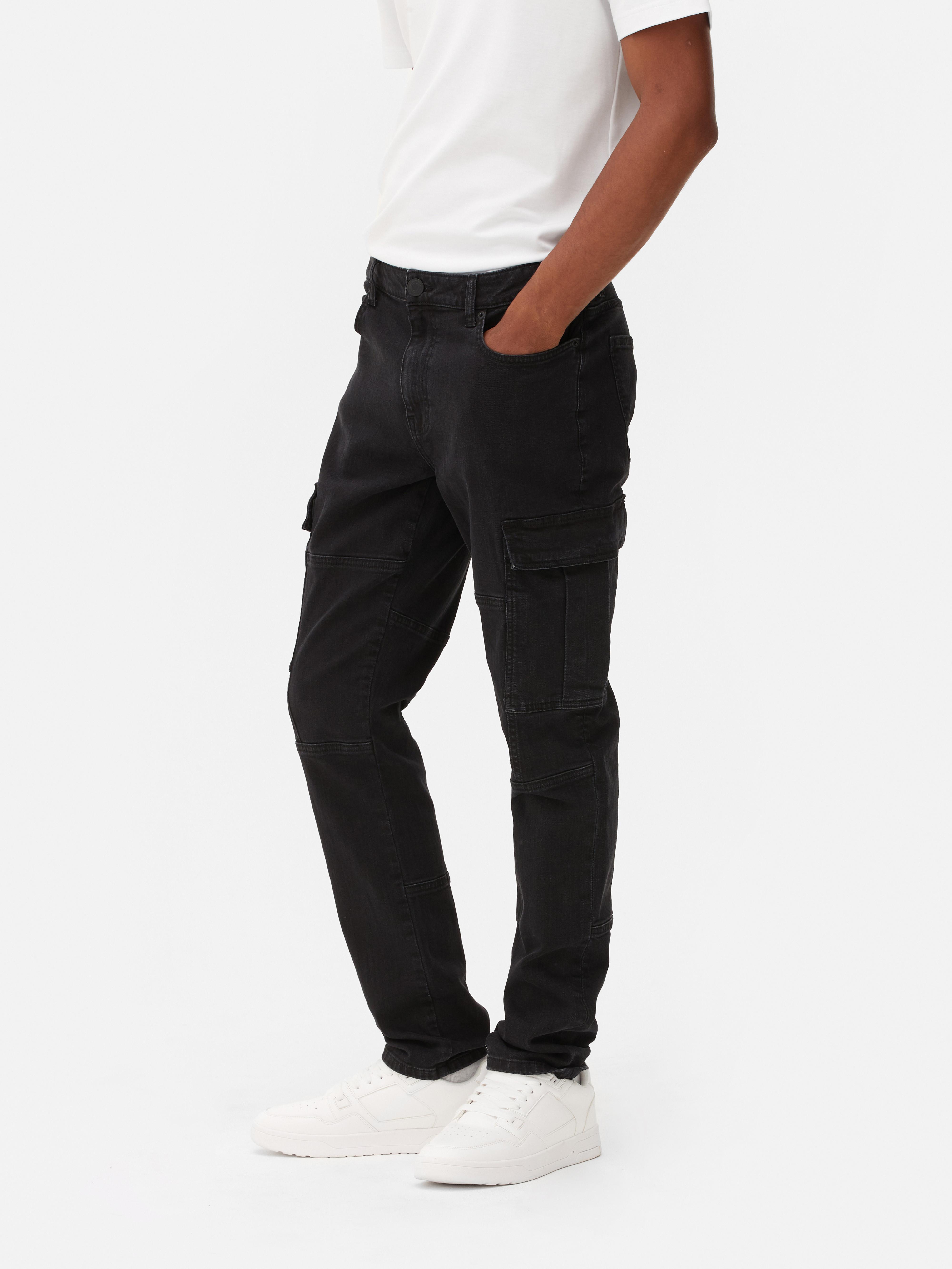 Men's Black Slim Fit Cargo Jeans | Primark