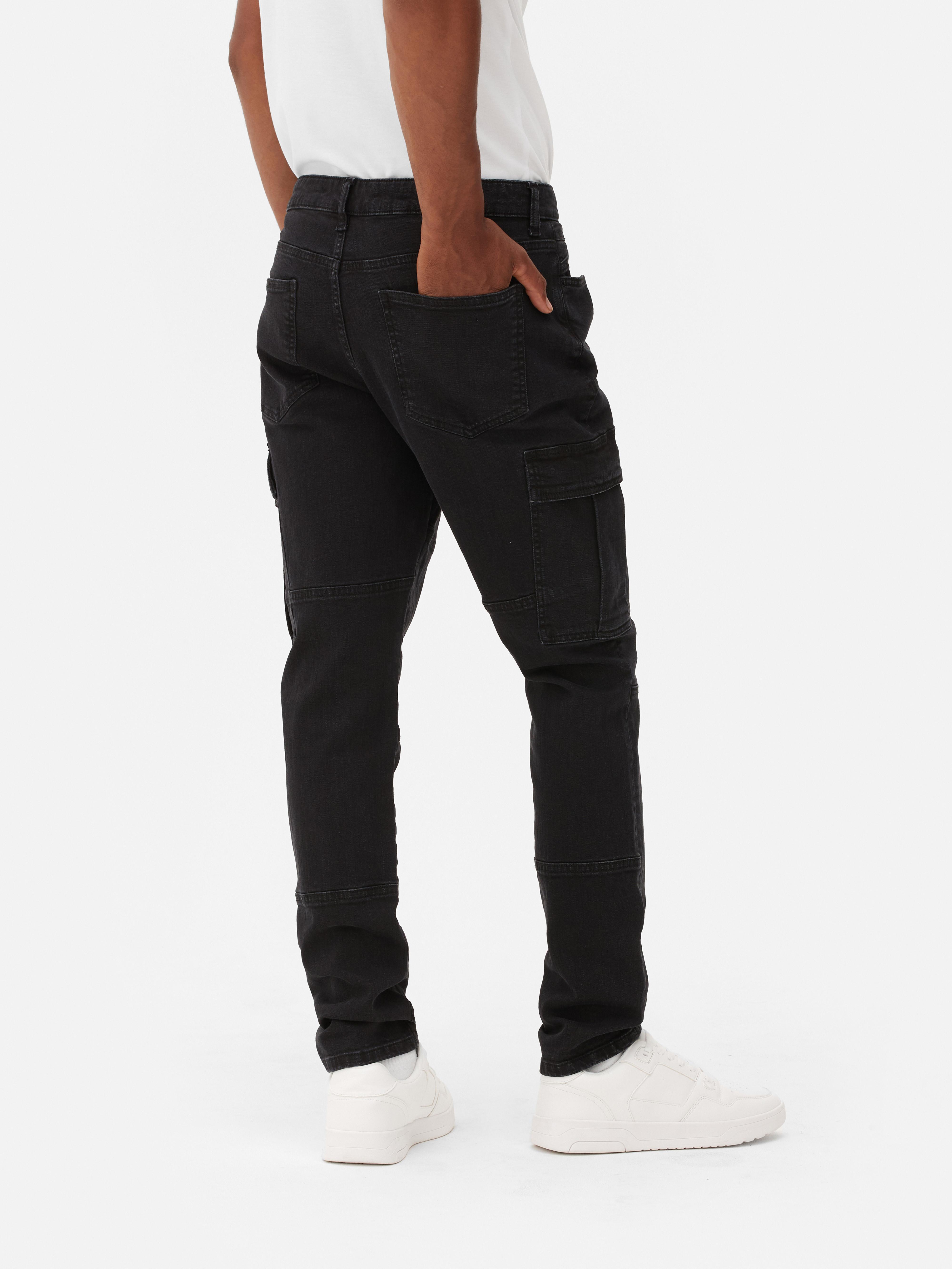 Men's Black Slim Fit Cargo Jeans | Primark