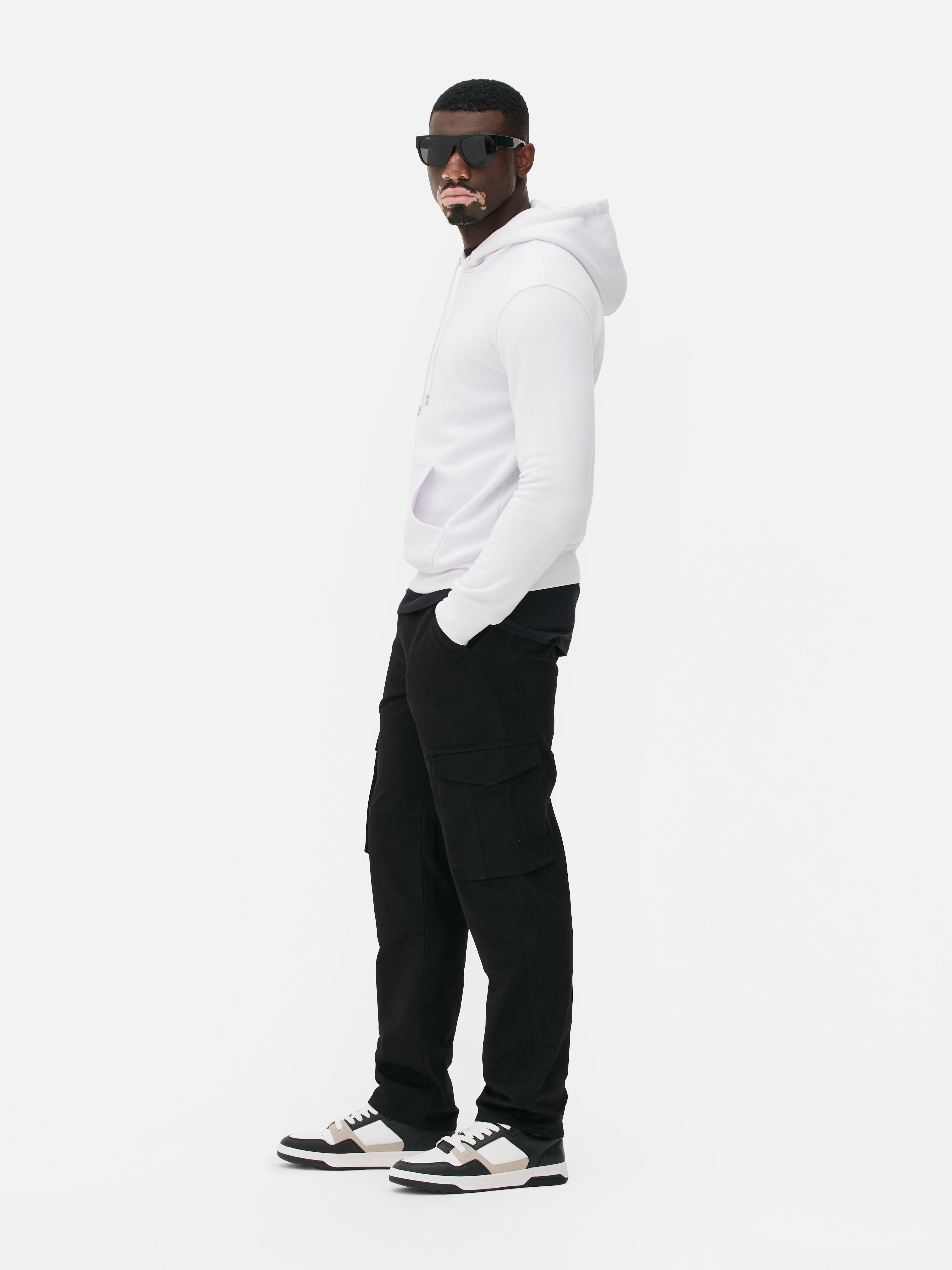 Mens Black Panelled Cargo Trousers | Primark