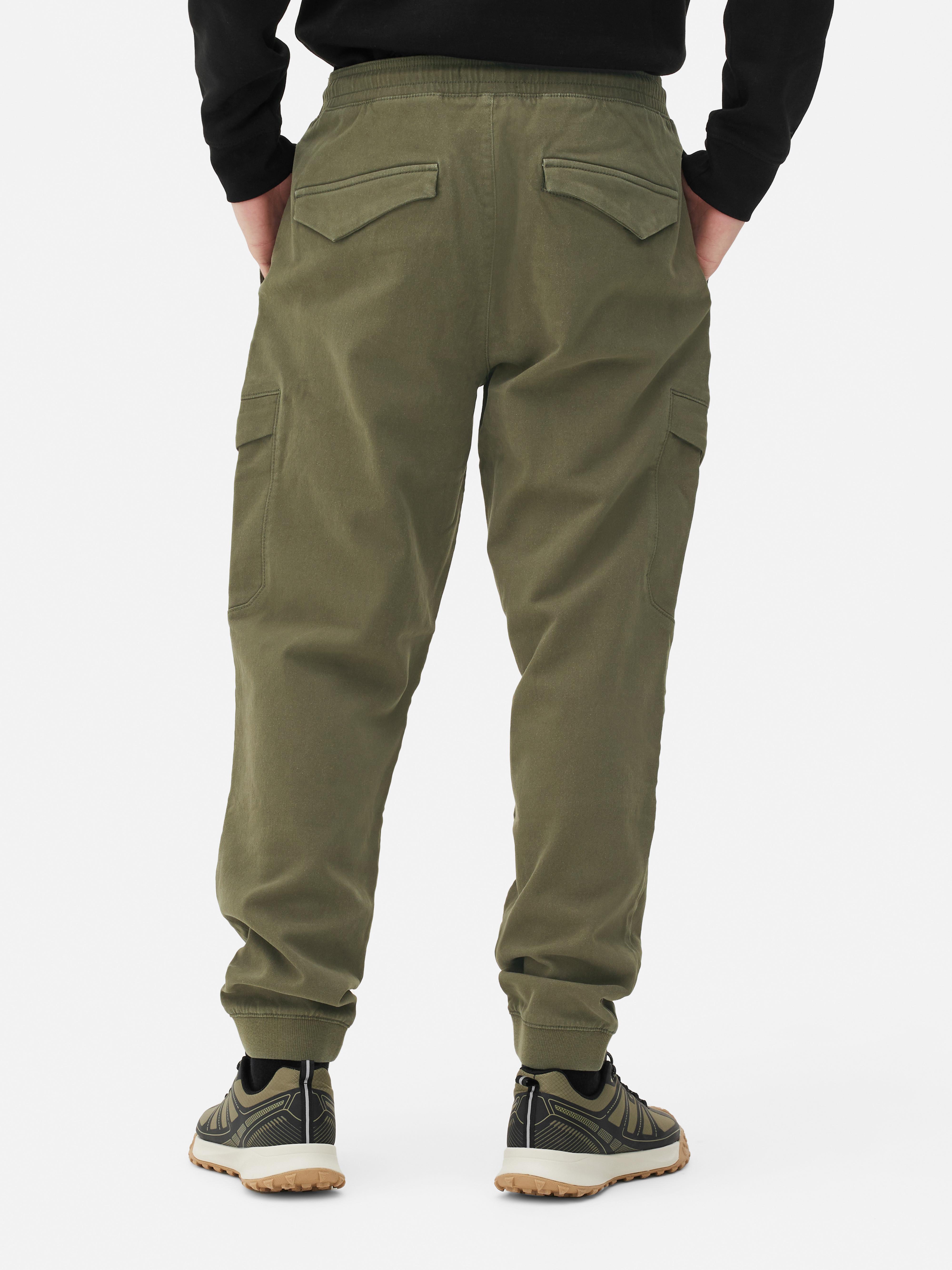 Men's Green Relaxed Fit Stretch Cargo Joggers | Primark