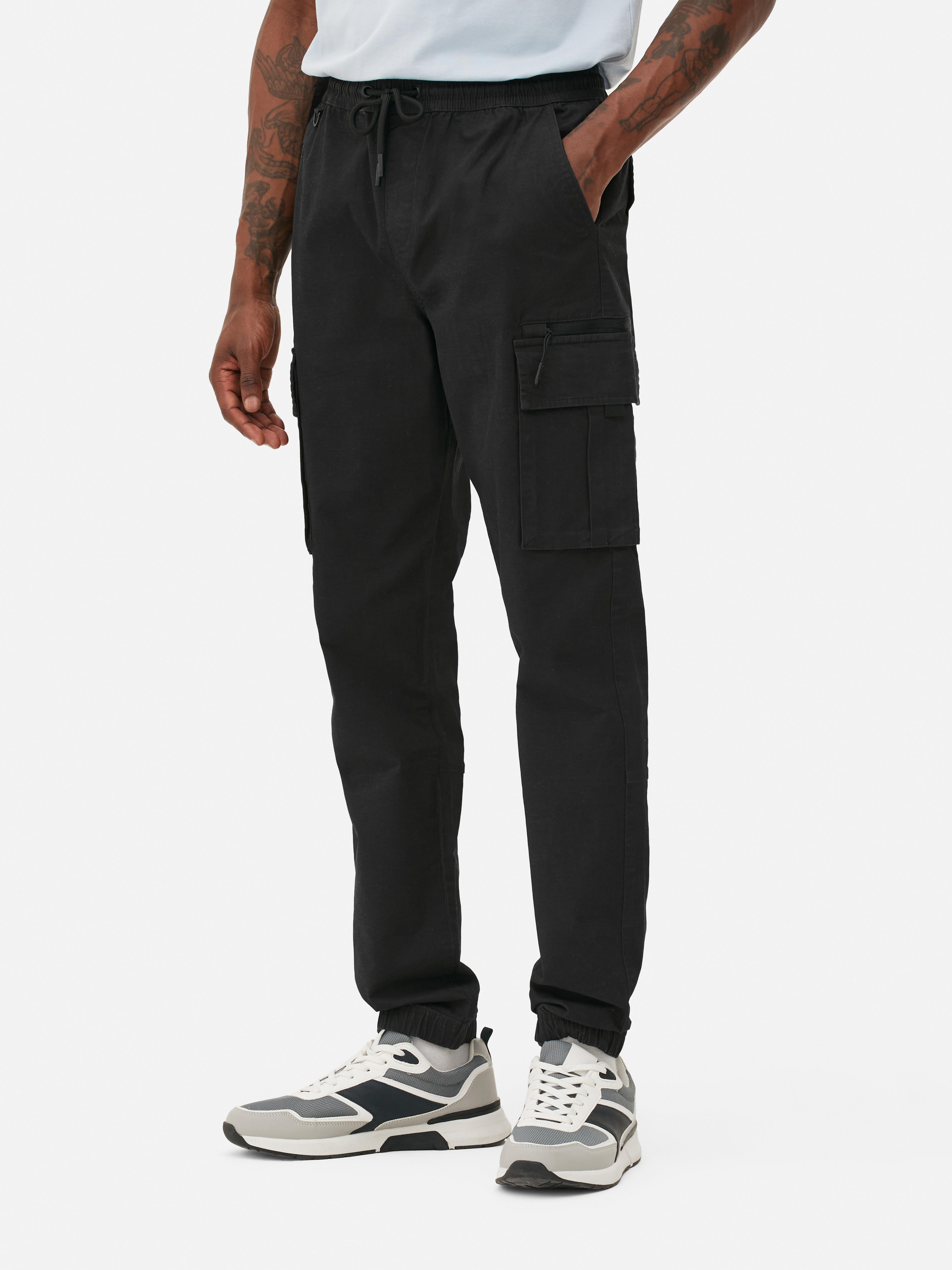 Mens Black/White Loose Straight Leg Cargo Pants With Pockets Streetwear Hip  Hop Cargo Trousers Primark 220509 From Dou02, $23.81