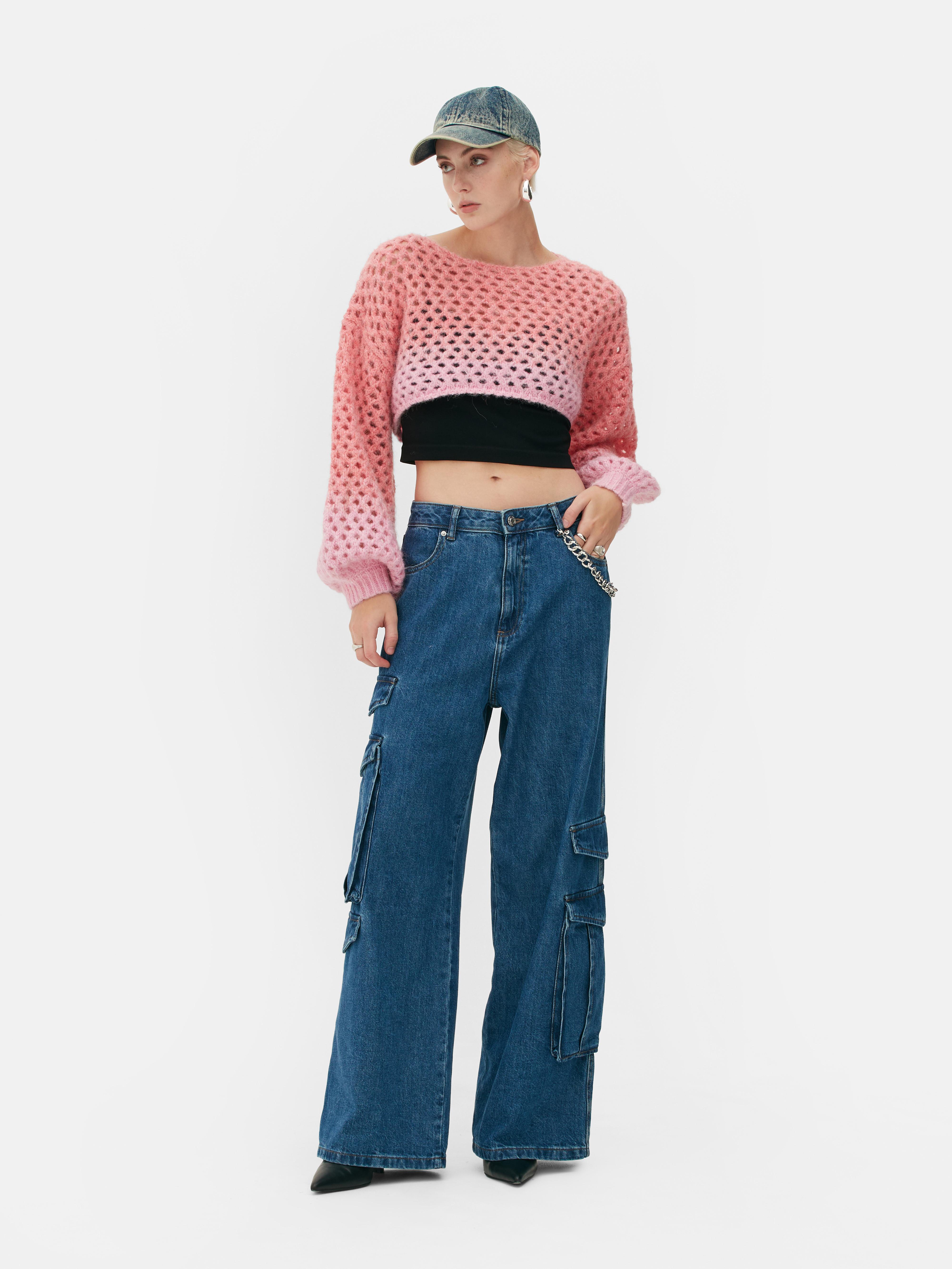 Pull Femme Nude Primark Taille M - Manches Volantes Et Finition Cils - Neuf Avec étiquettes