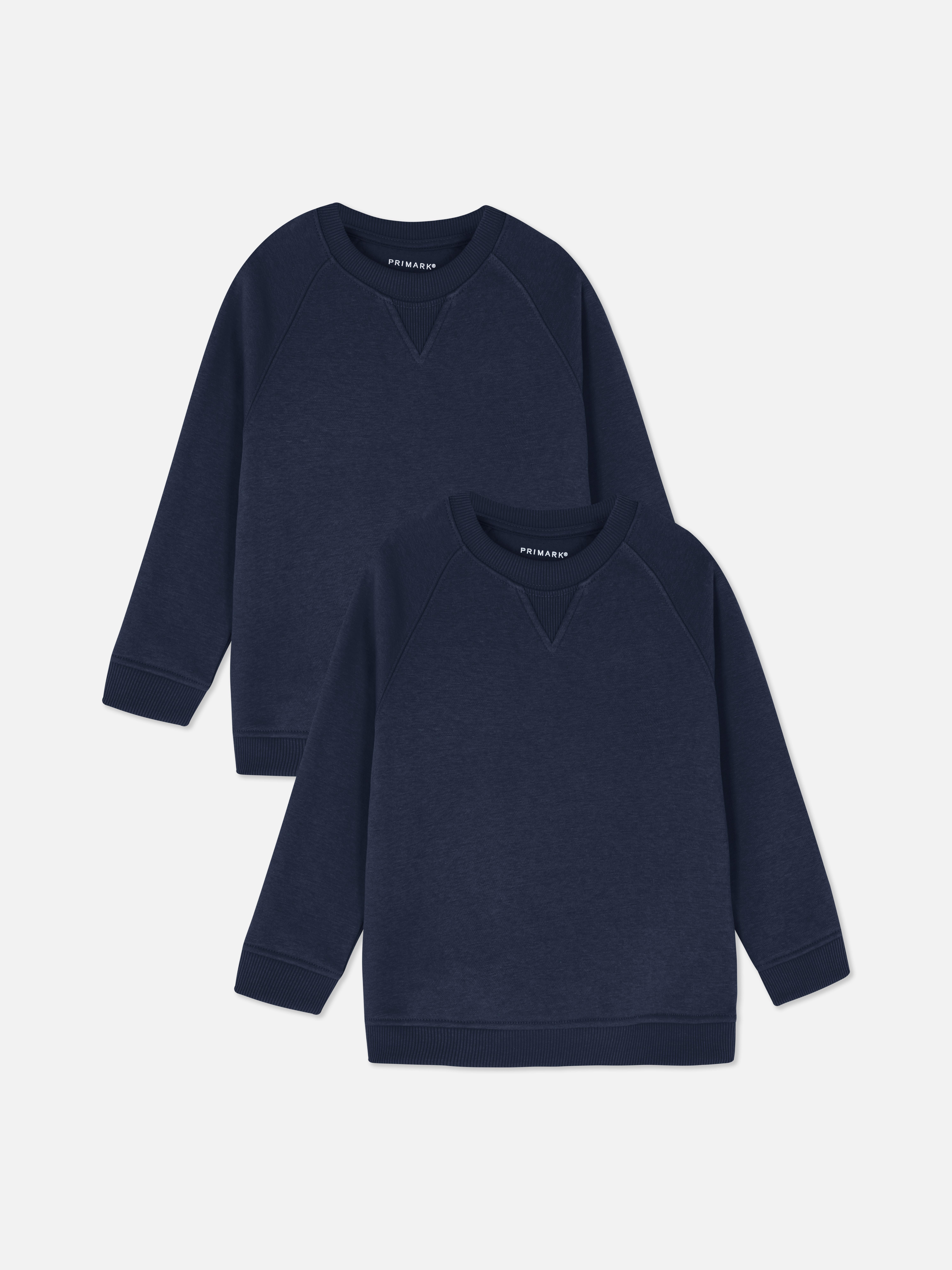 Boys Unisex Girls Navy 2pk School Sweatshirts Primark