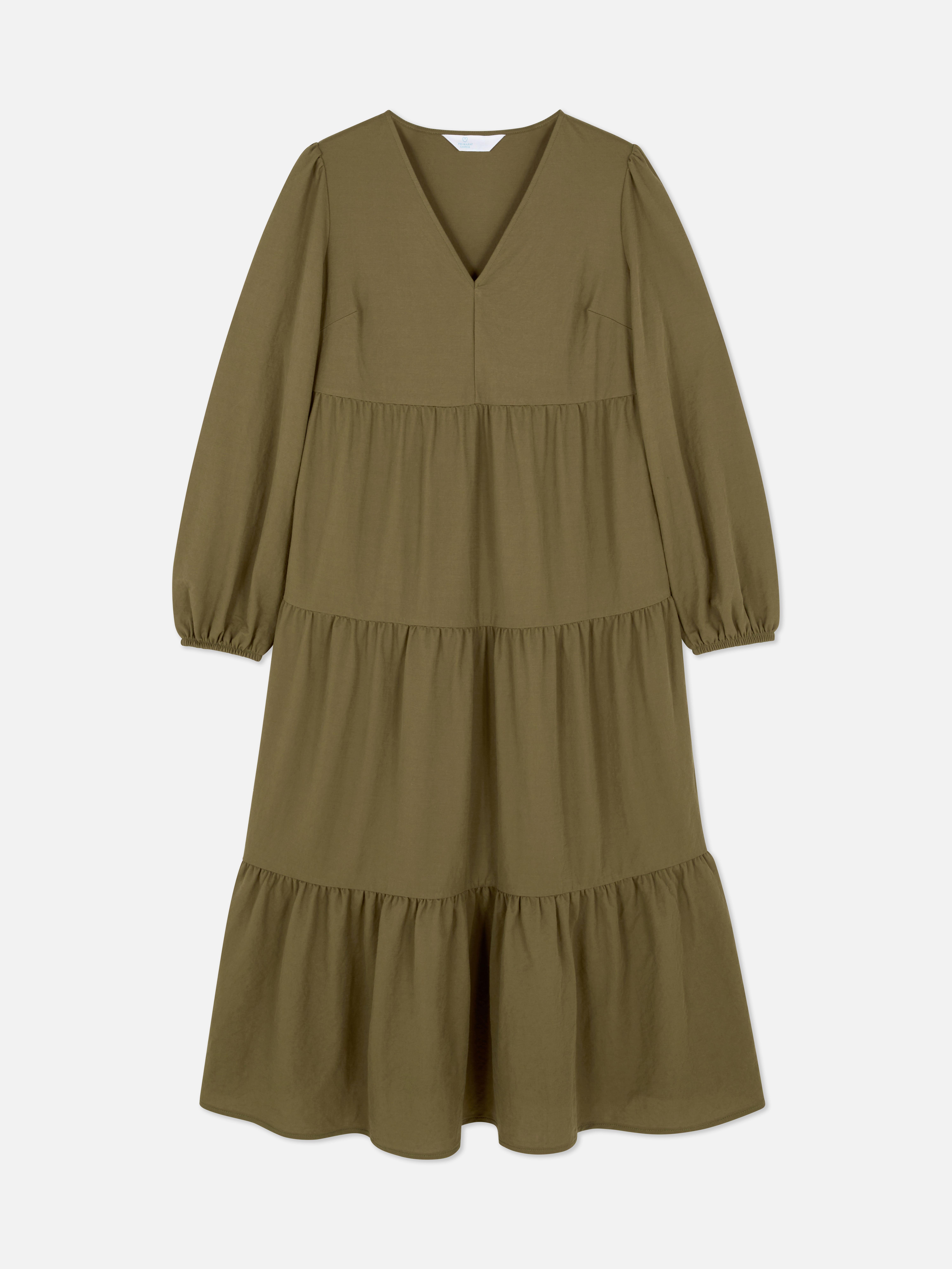 V-Neck Tiered Maxi Dress