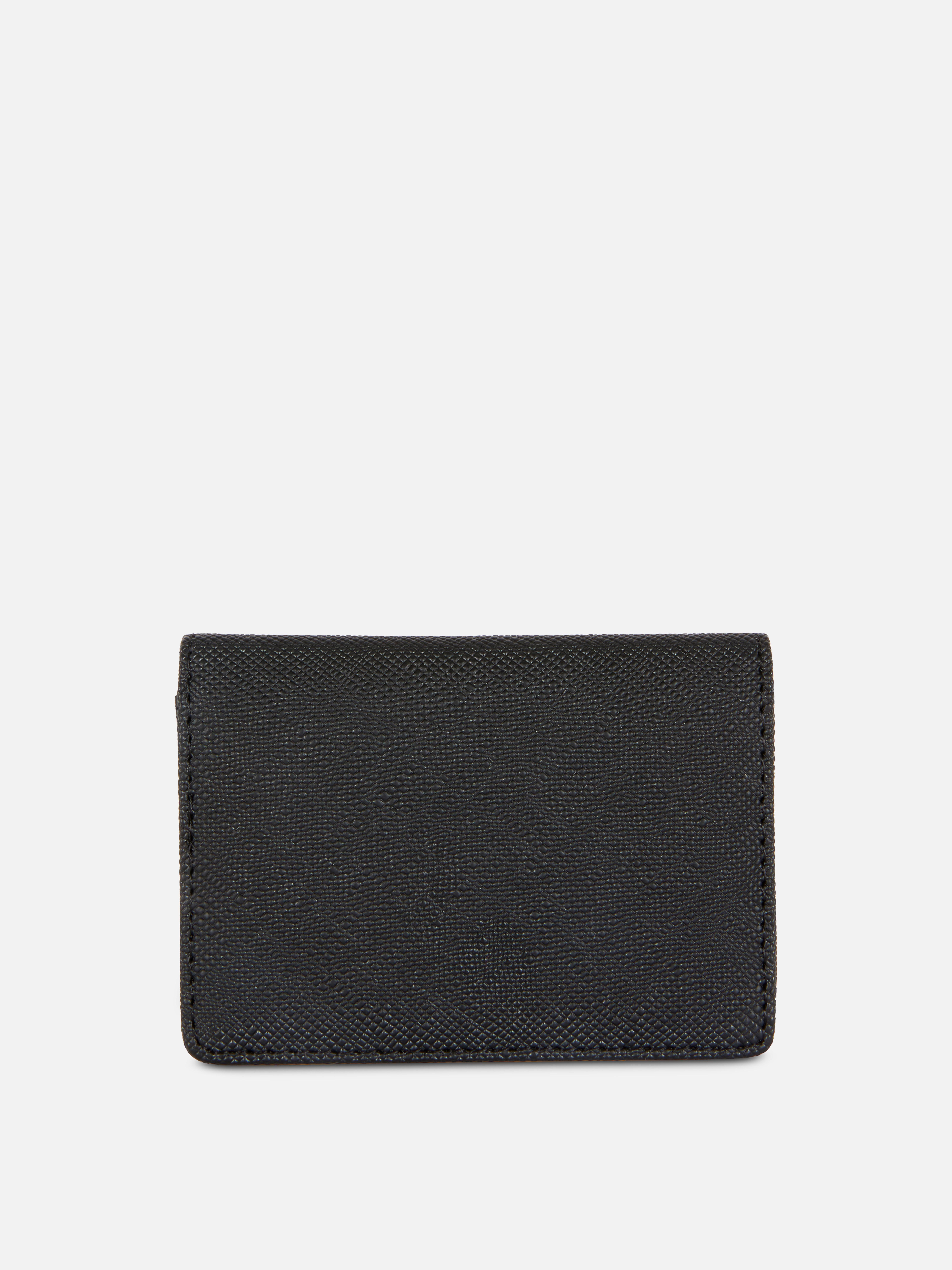 Textured Faux Leather Card Holder